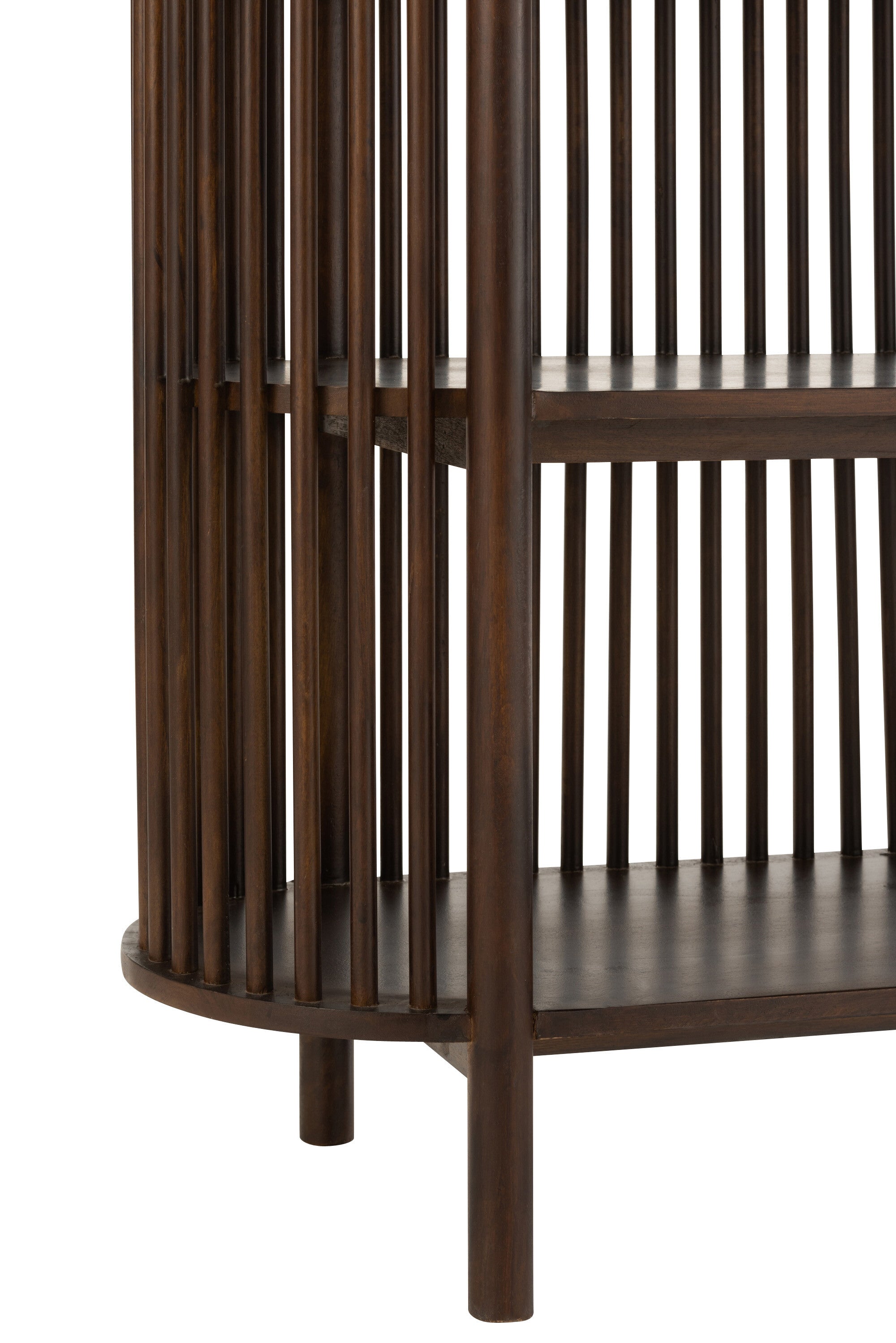 Hochwertiges Deko Regal Conie - Mangobaumholz Dunkel Braun