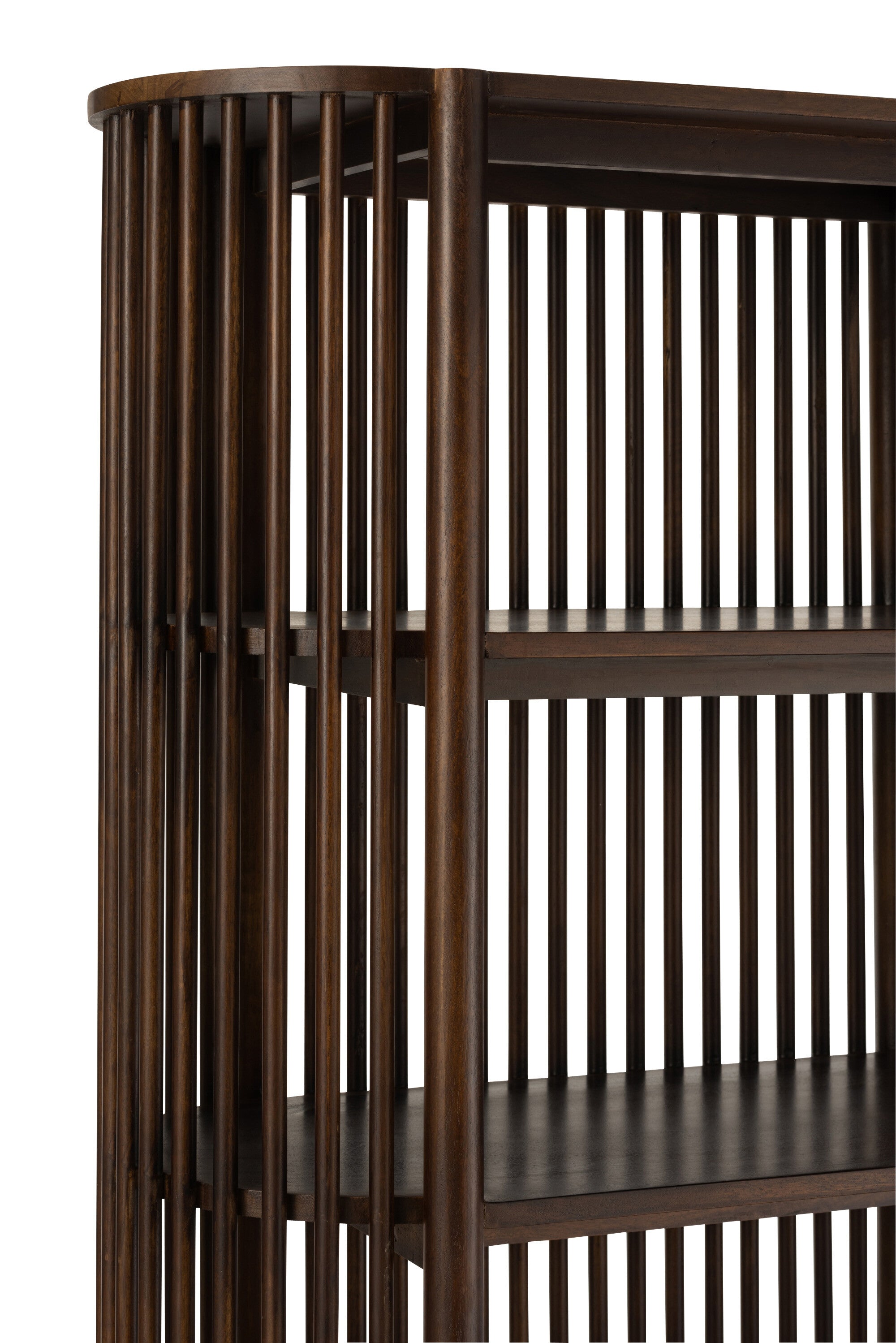 Hochwertiges Deko Regal Conie - Mangobaumholz Dunkel Braun