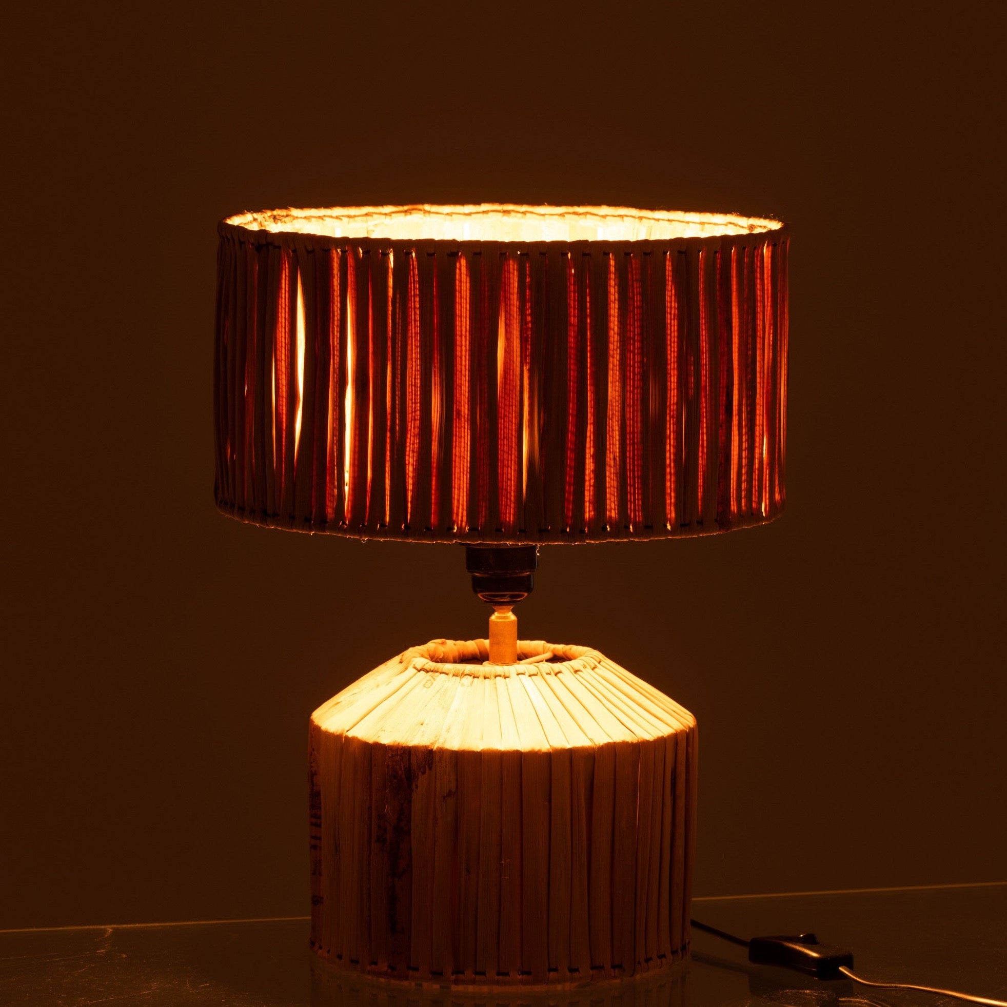 2er Set Tischlampen Hanna aus Bananenblättern – Natürliche Eleganz für Ihren Wohnbereich