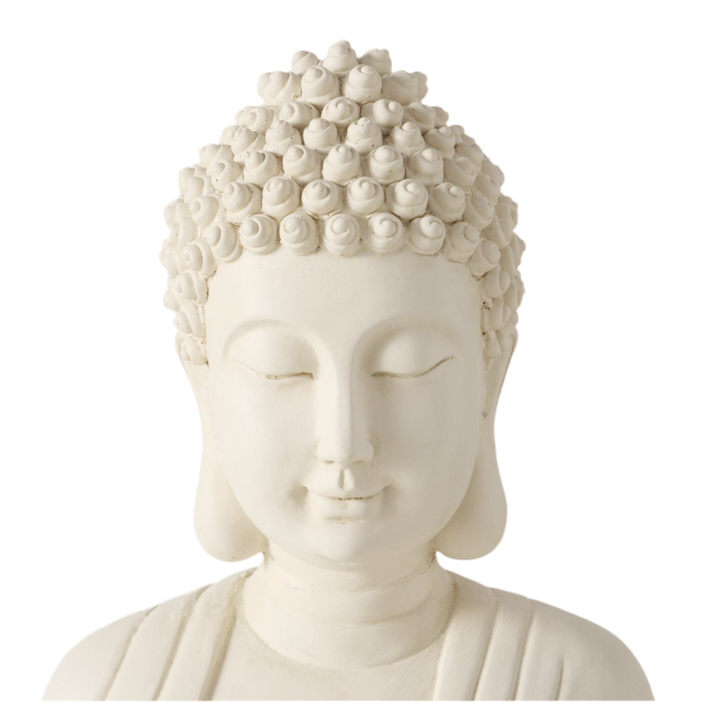 Buddha Figur Serenity 30 cm Cremeweiß Matt