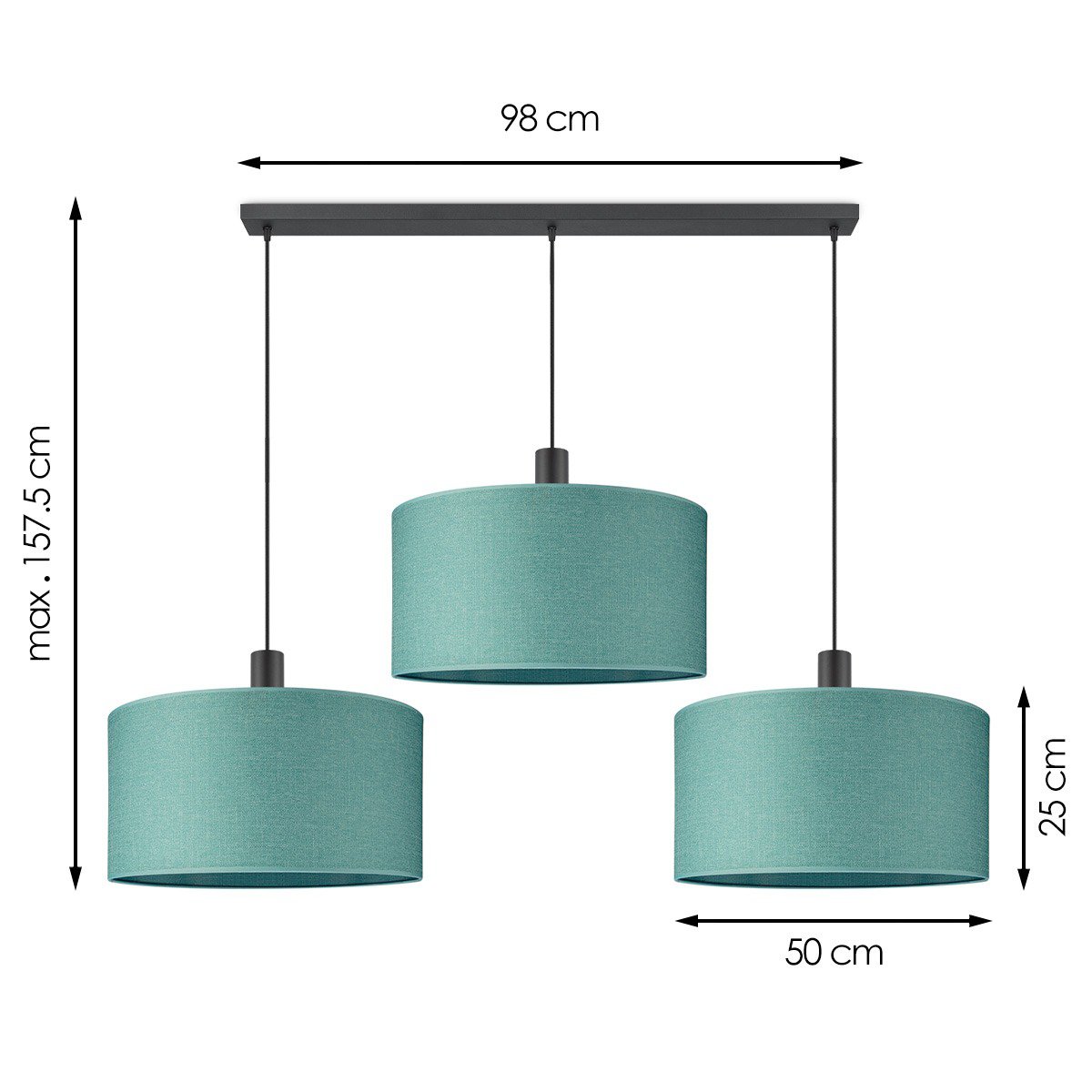 Zuhause süße Haushaltslampe Leinwand - XXL Strahl 3L - Türkis - 50 cm