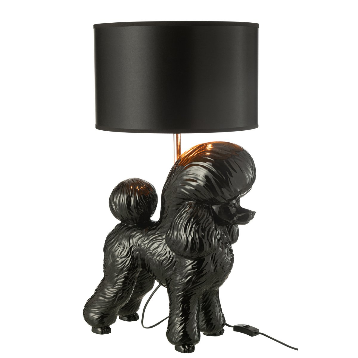 Tischlampe Pudel Design Schwarz 74 cm