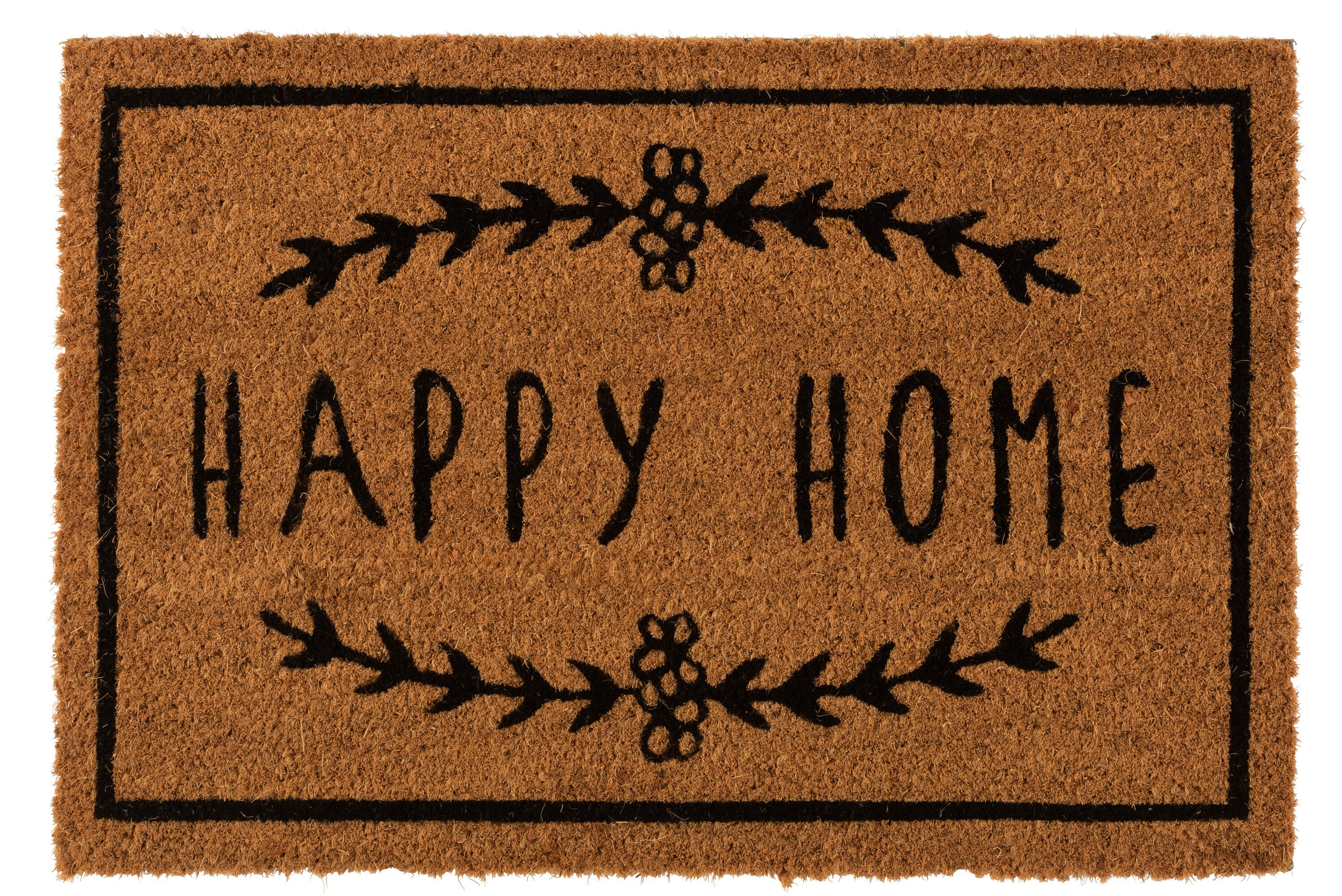 Happy Home Fußmatte aus Kokos in Natur-Schwarz, 60x40 cm