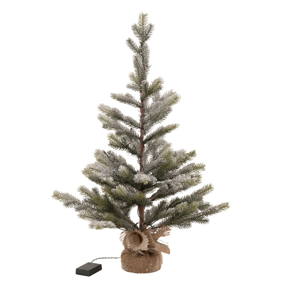 Weihnachtsbaum LED Verschneit Im Topf Kunststoff Grün 81cm Medium