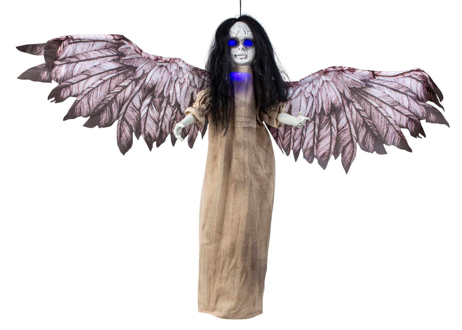 Horrorengel Noctavira mit Sound LED und Bewegung 90cm