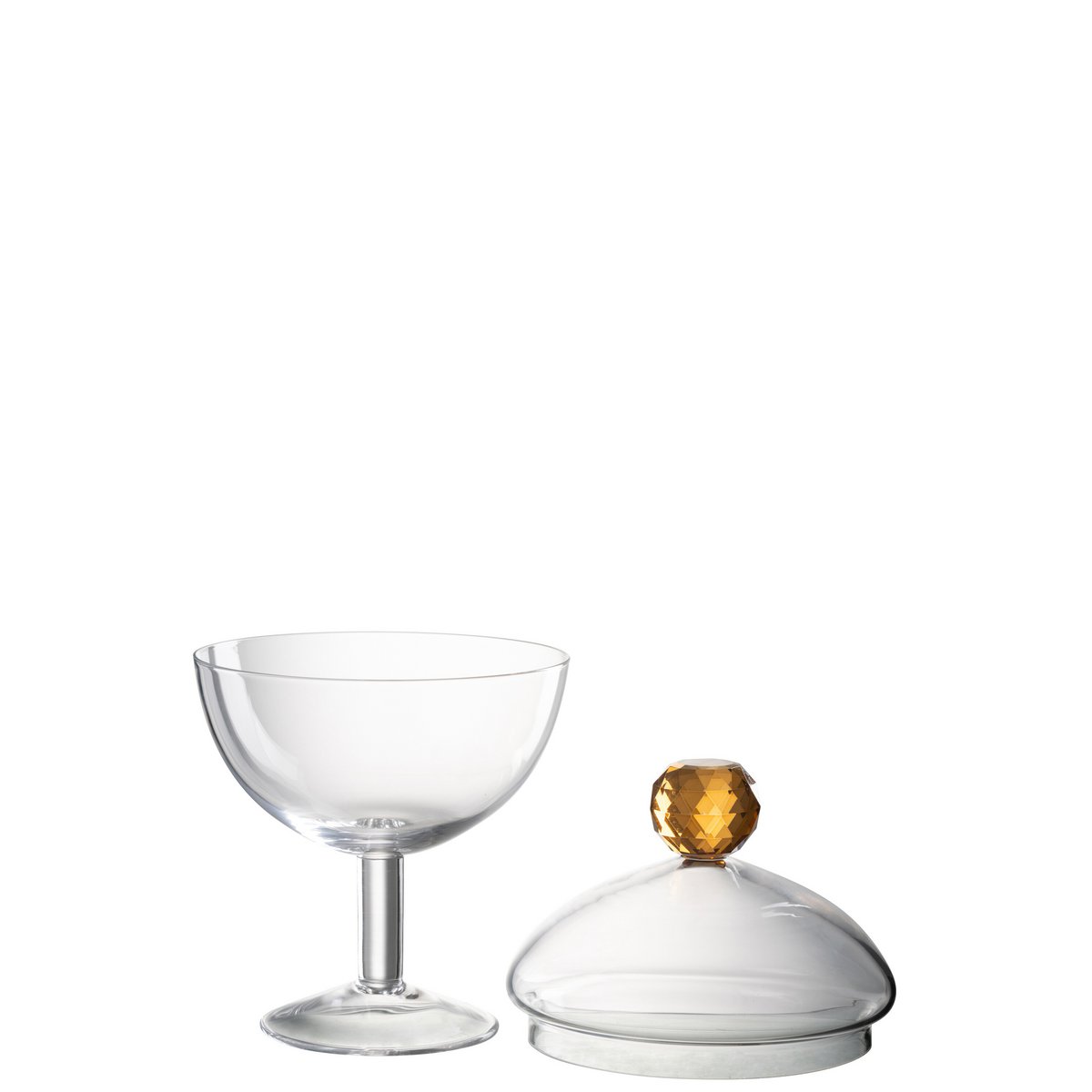 Vorratsdose Diamant Kristall Glas Orange 25 cm