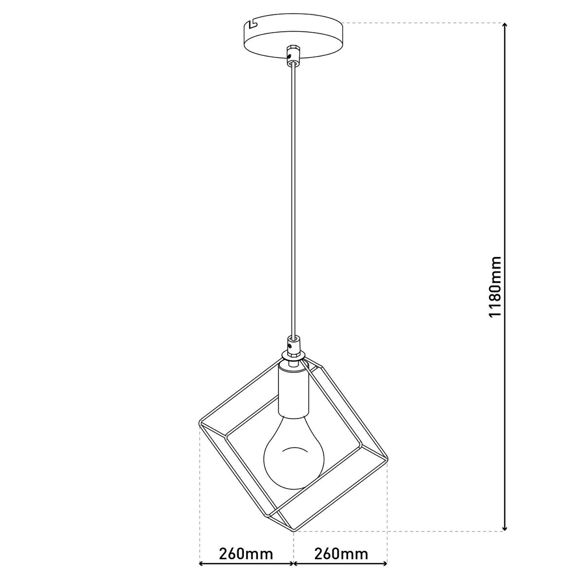 Pendelleuchte "CANTO", Hängelampe in Metall schwarz und Gold, E27-Fassung, für Esszimmer, Wohnzimmer, Diele oder Büro, 26 x 26 cm