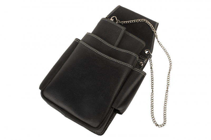 Kellnerbörse BlackHunter mit Halfter und Kette Leder Schwarz