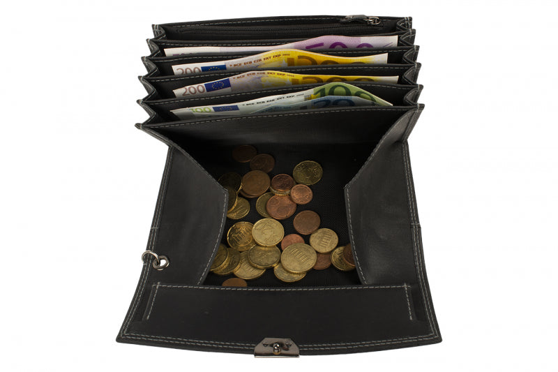 Kellnerbörse BlackHunter mit Halfter und Kette Leder Schwarz