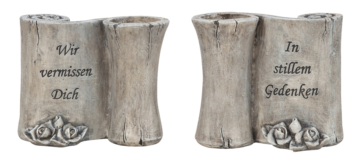 Grave vase We miss you in heart shape made of polyresin