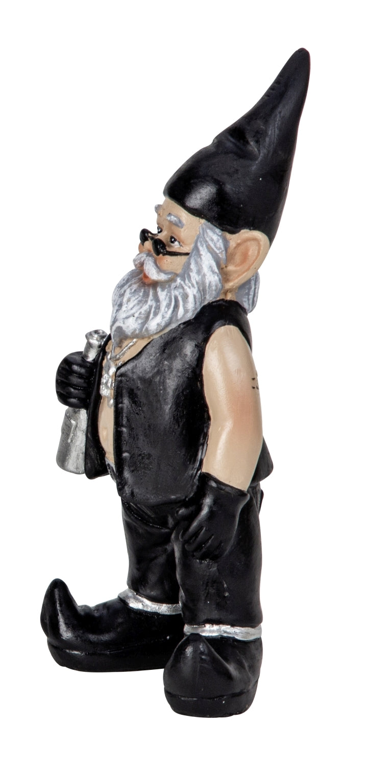 Dekofigur Rocker Zwerg Figur Schwarz 19cm Biker