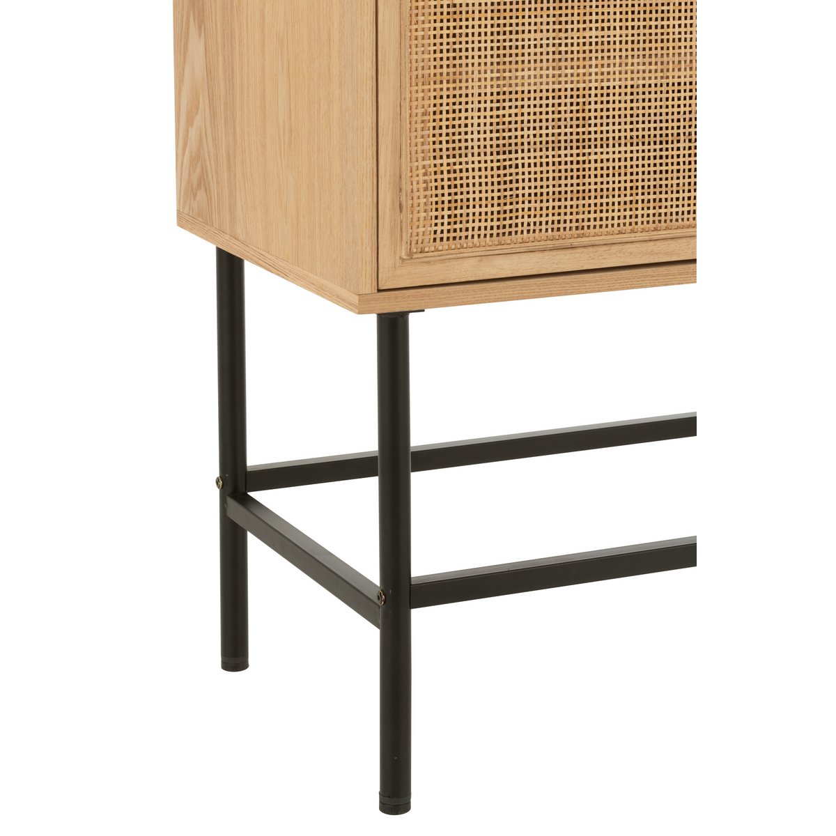 J-Line Cabinet Square MDF/Metall Naturel/Schwarz klein