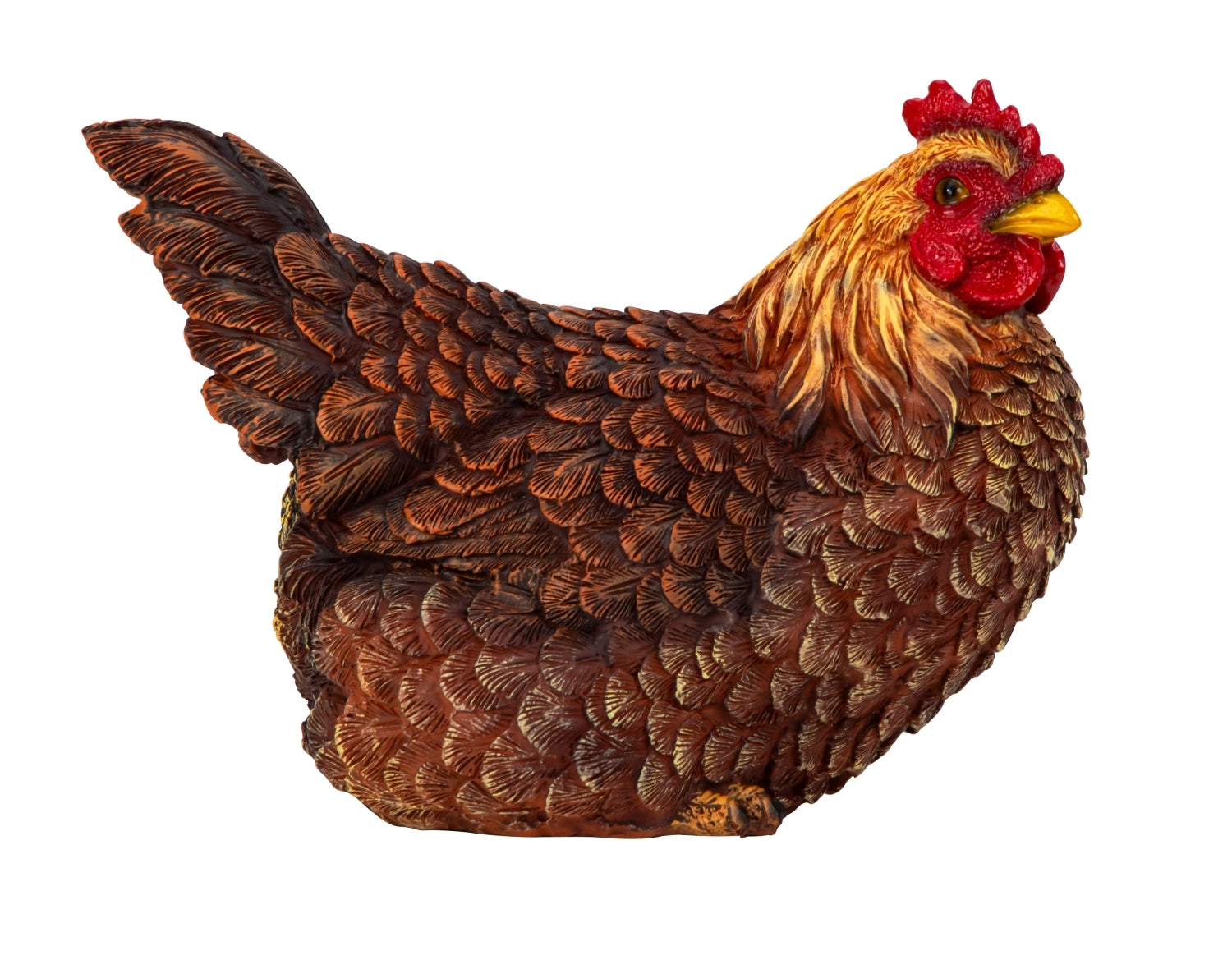 Deko Henne sitzend braun Polyresin Rustica 23 cm