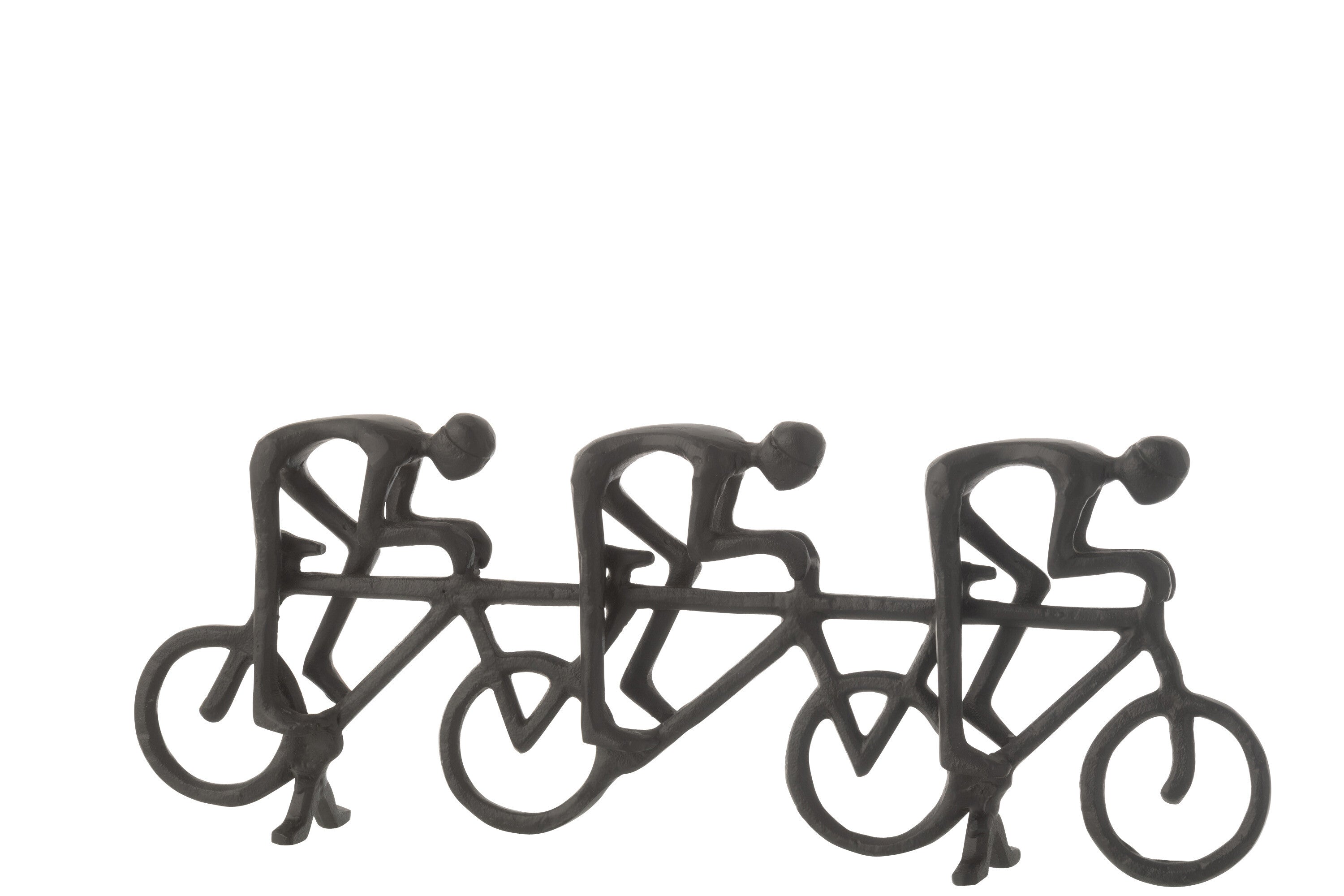 Elegantes 2er Set Figur 3 Radfahrer aus Schwarzem Aluminium