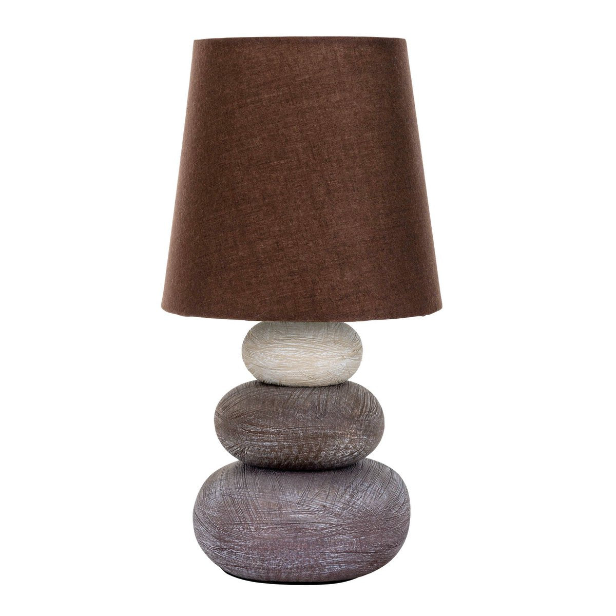 Keramik Tischleuchte "STONEY", Tischlampe aus Keramik in Braun, mit E14-Fassung, Tischlampe für Esszimmer, Wohnzimmer, Diele oder Büro, oder als Nachttischlampe, 31 cm hoch