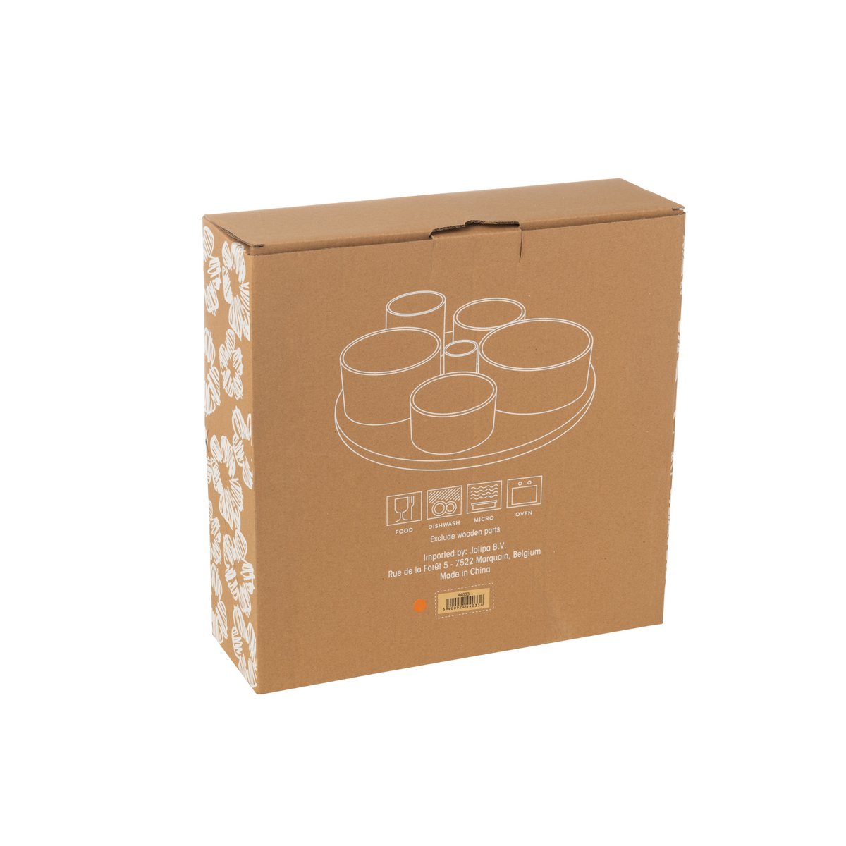 Set mit 6 Aperoschalen + Tablett, Bambusbox, Keramikmischung