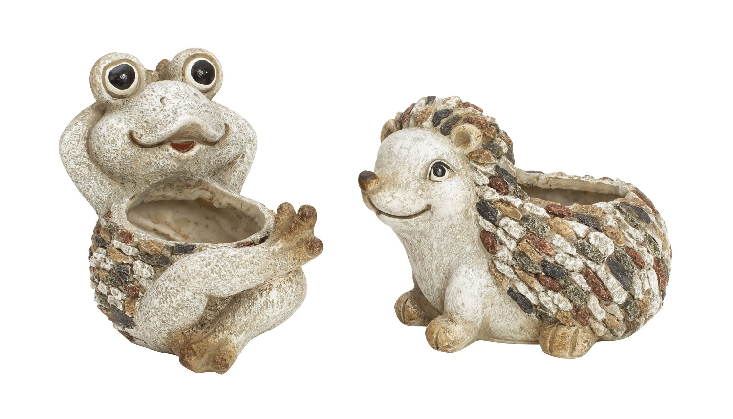 Pflanztopf Set Frosch und Igel 2er-Set Deko Gartenfreunde Duo