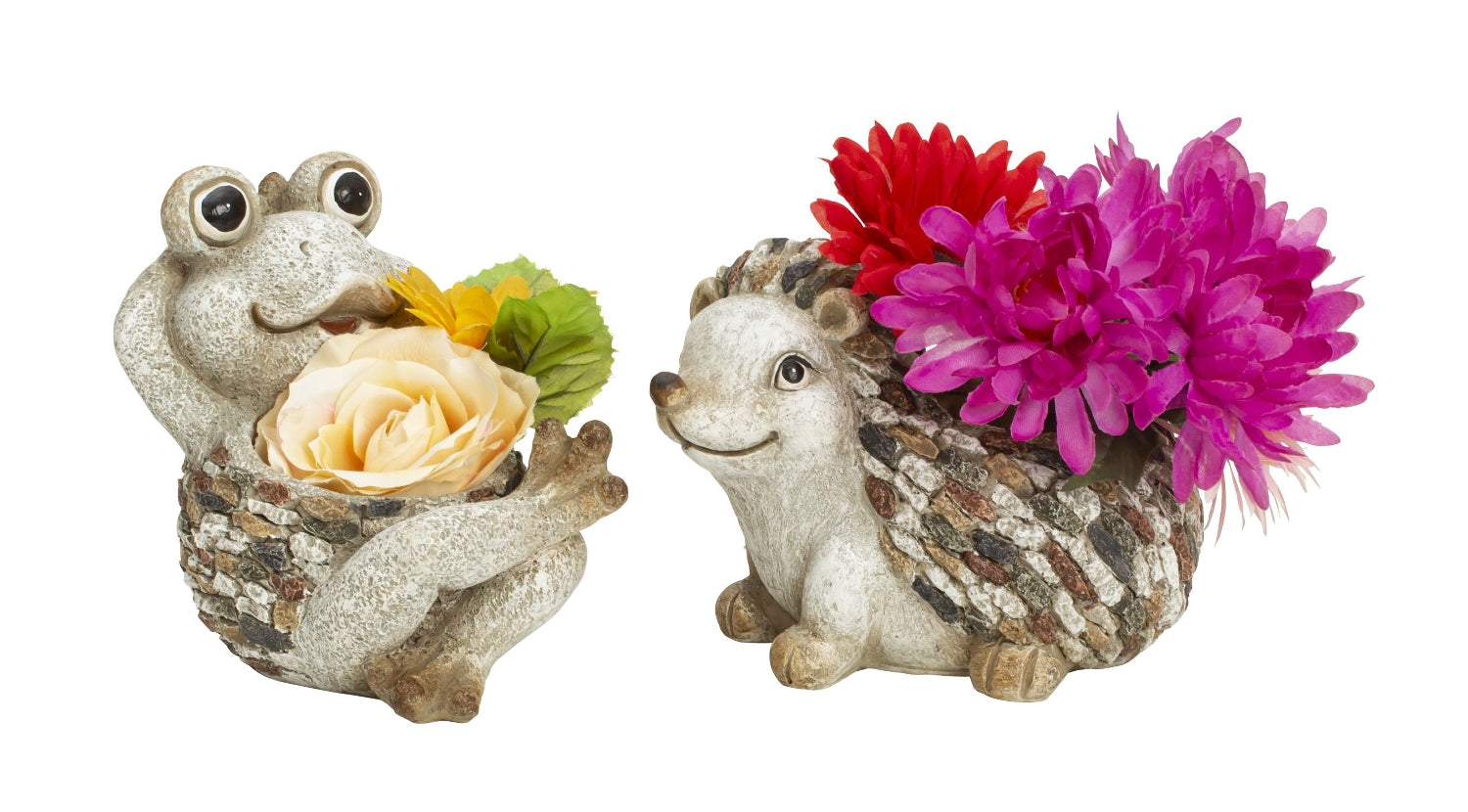 Pflanztopf Set Frosch und Igel 2er-Set Deko Gartenfreunde Duo