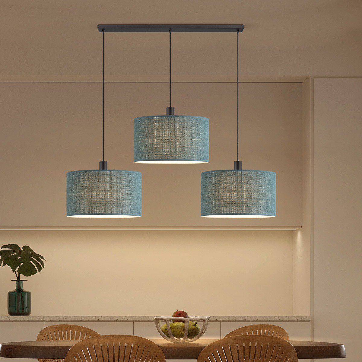 Heims süßer Haushaltslampe Leinwand - XXL Strahl 3L - Benzinblau - 50 cm