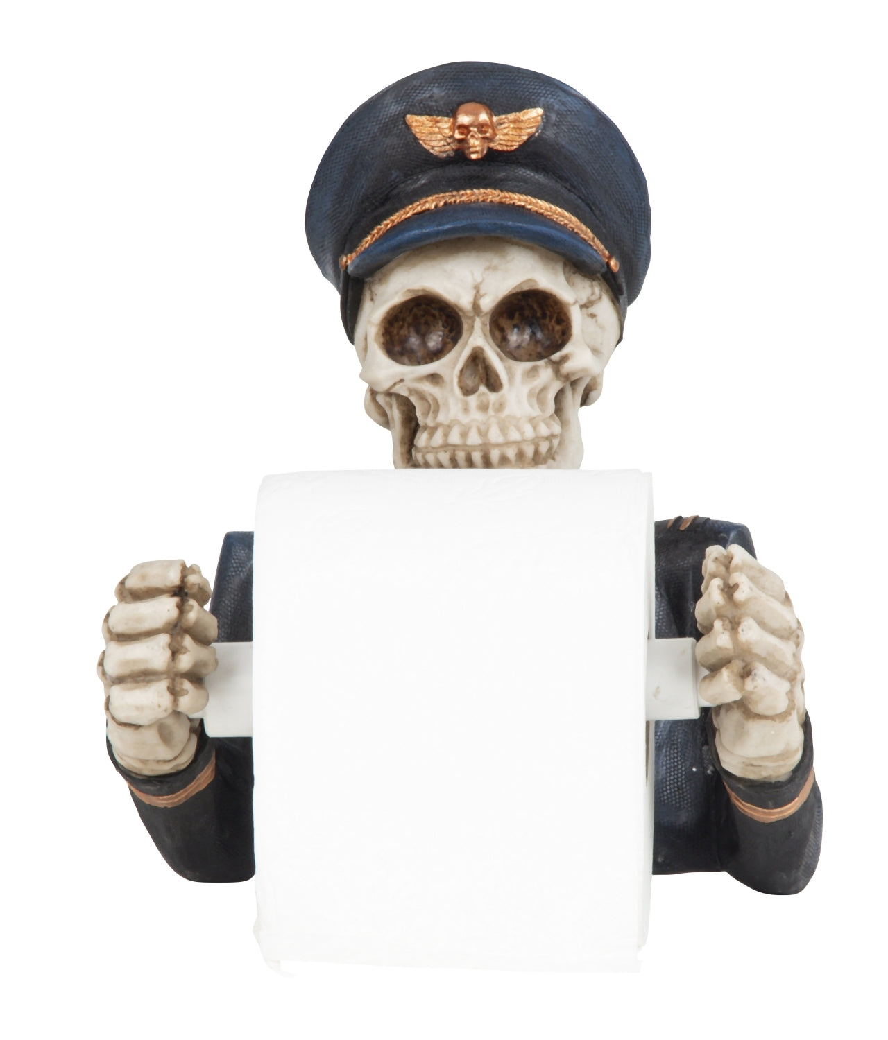 Halloween Toilettenpapierhalter Captain Skull Totenkopf Pilot