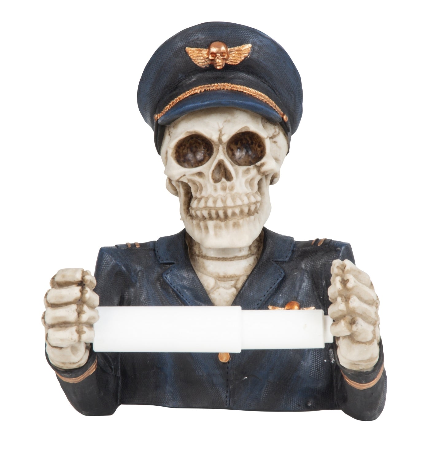 Halloween Toilettenpapierhalter Captain Skull Totenkopf Pilot