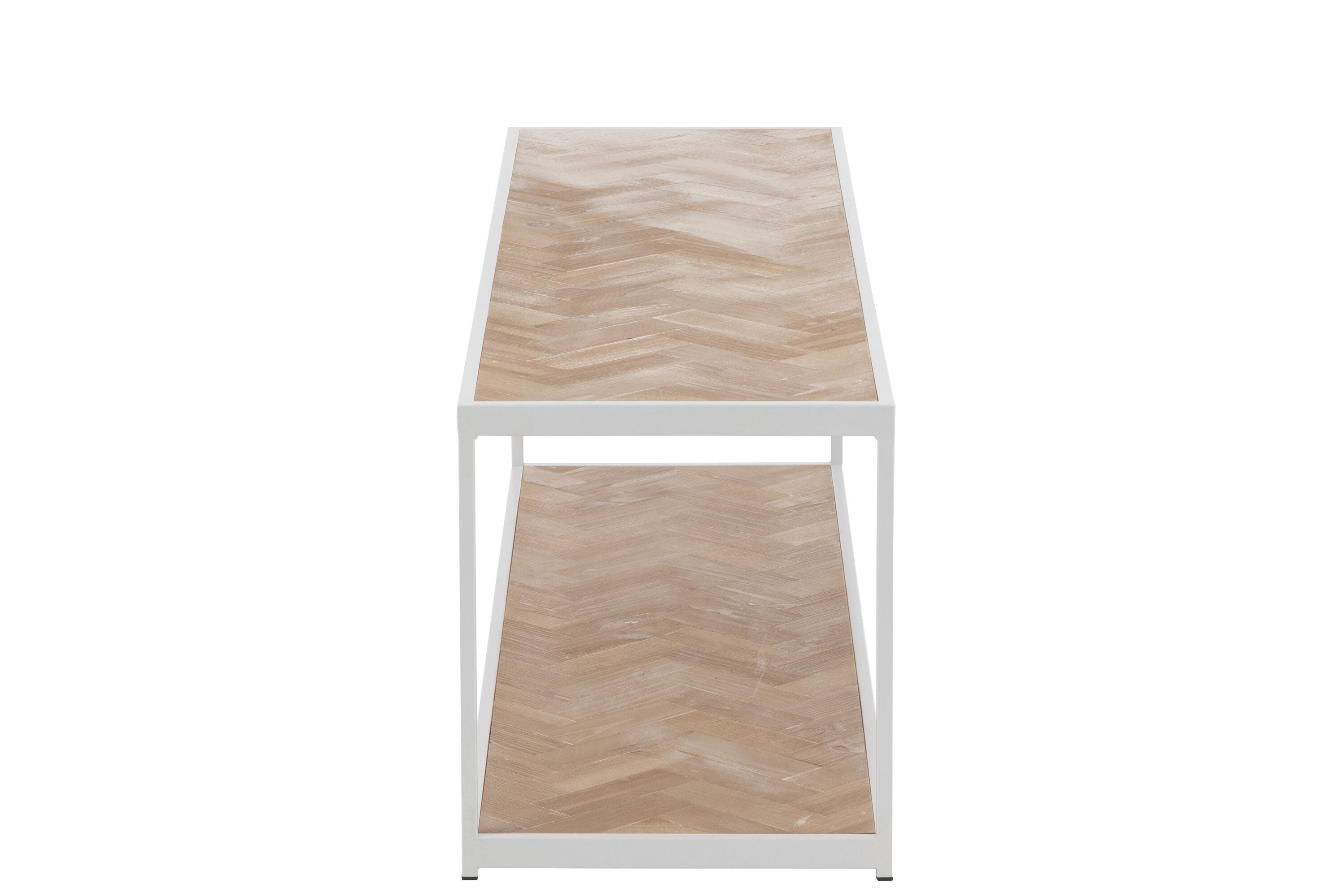 Moderner Zigzag Holz und Metall Couchtisch in Weiß - Eleganter Mittelpunkt für Ihr Wohnzimmer