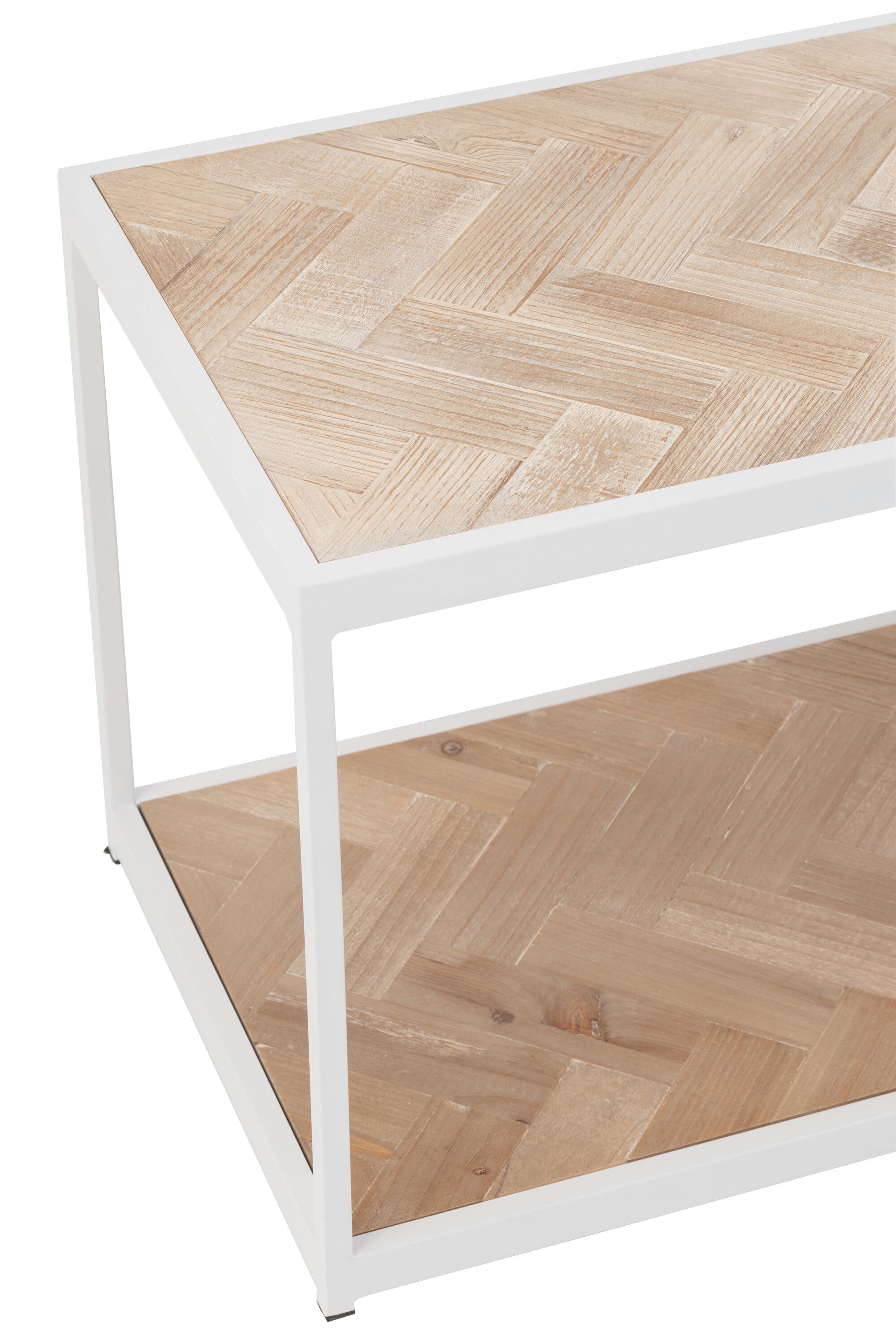 Moderner Zigzag Holz und Metall Couchtisch in Weiß - Eleganter Mittelpunkt für Ihr Wohnzimmer