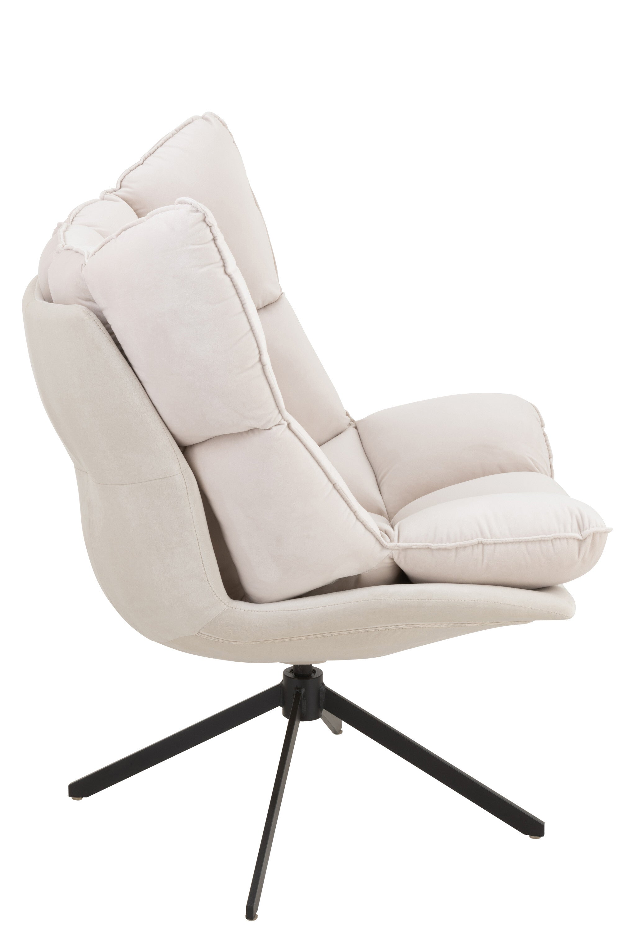 Eleganter Relaxstuhl mit Kissen in Beige, Rostbraun oder Hellgrau für stilvolle Entspannung