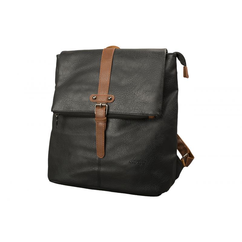 2-in-1 rugzaktas met klep – PU-leer in zwart of donkergroen