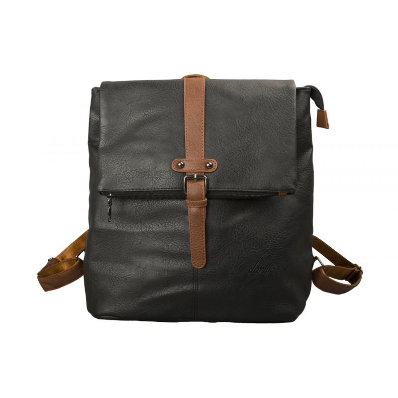 2-in-1 rugzaktas met klep – PU-leer in zwart of donkergroen