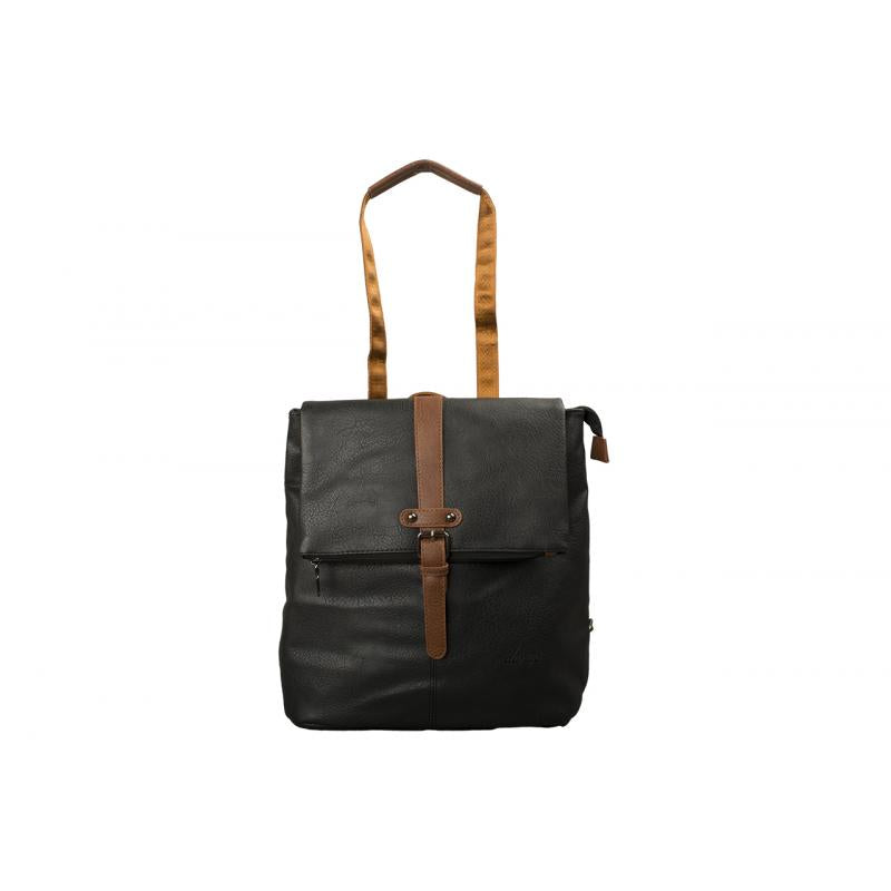 2-in-1 rugzaktas met klep – PU-leer in zwart of donkergroen