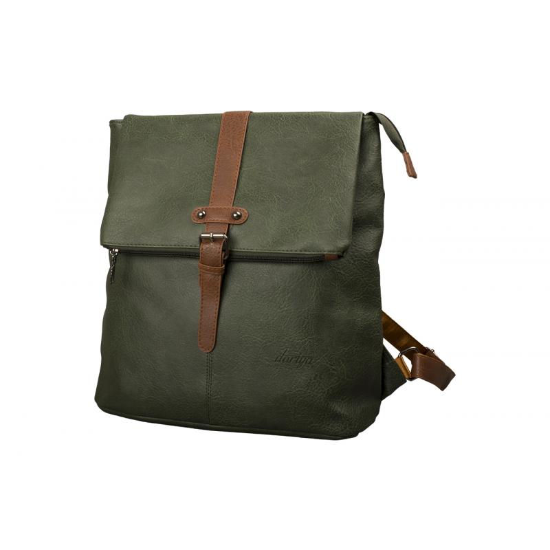 2-in-1 rugzaktas met klep – PU-leer in zwart of donkergroen