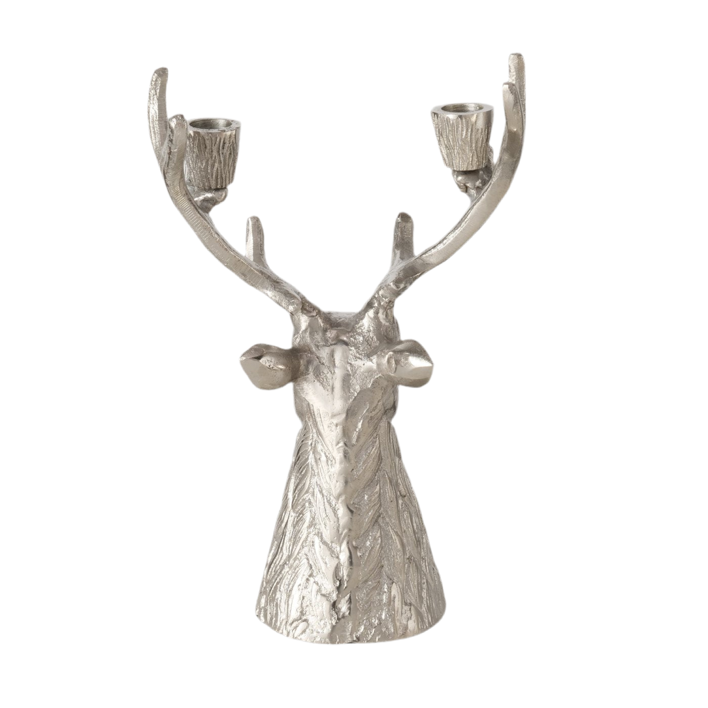 Kerzenleuchter Edmund in Silber – Eleganter Hirschkopf Design