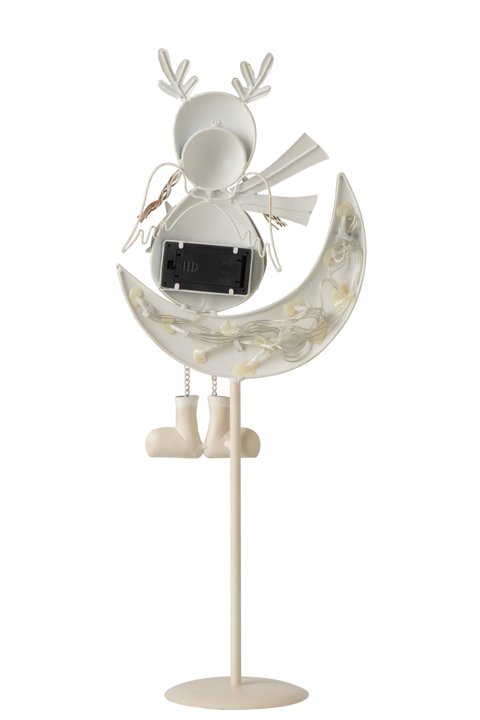 LED Weihnachtsfigur Stella auf Mond in Weiß und Gold