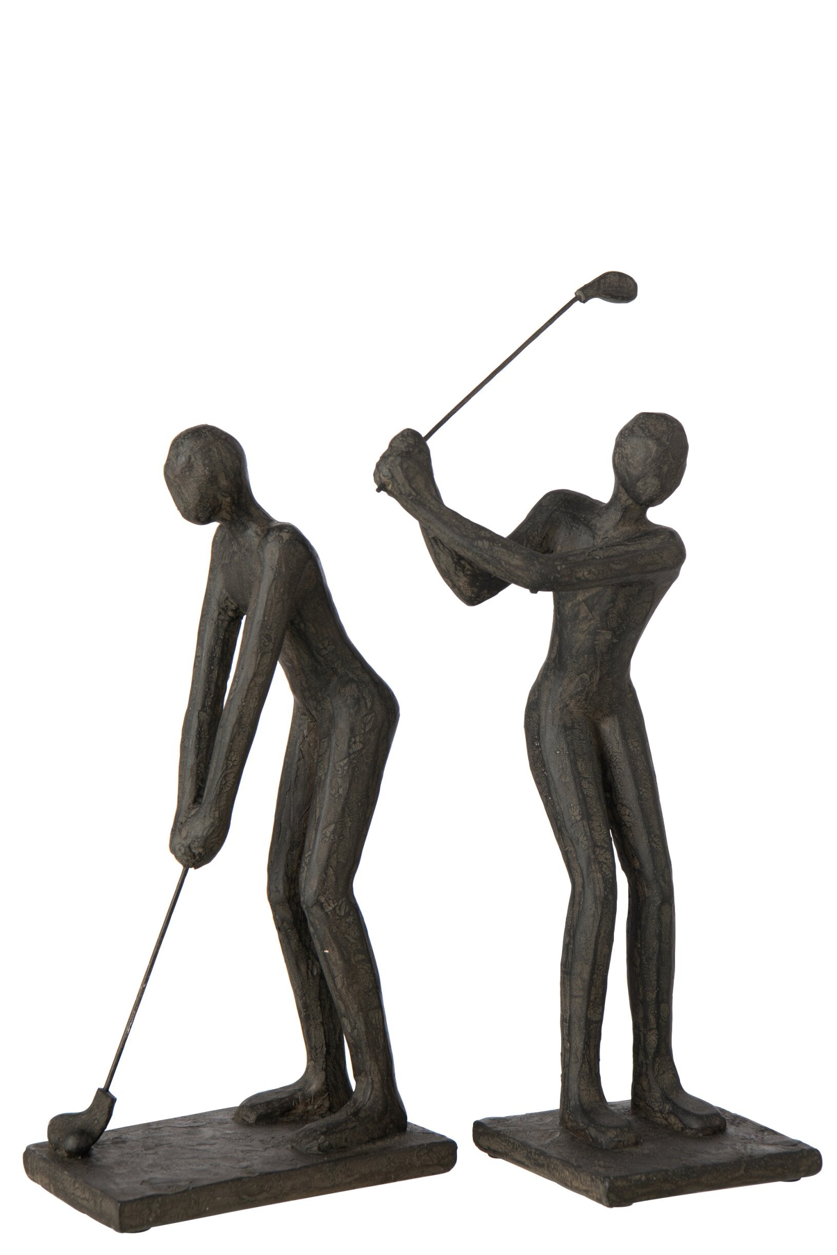 Dekofigur Golfspieler Skulptur Swing Duo schwarz