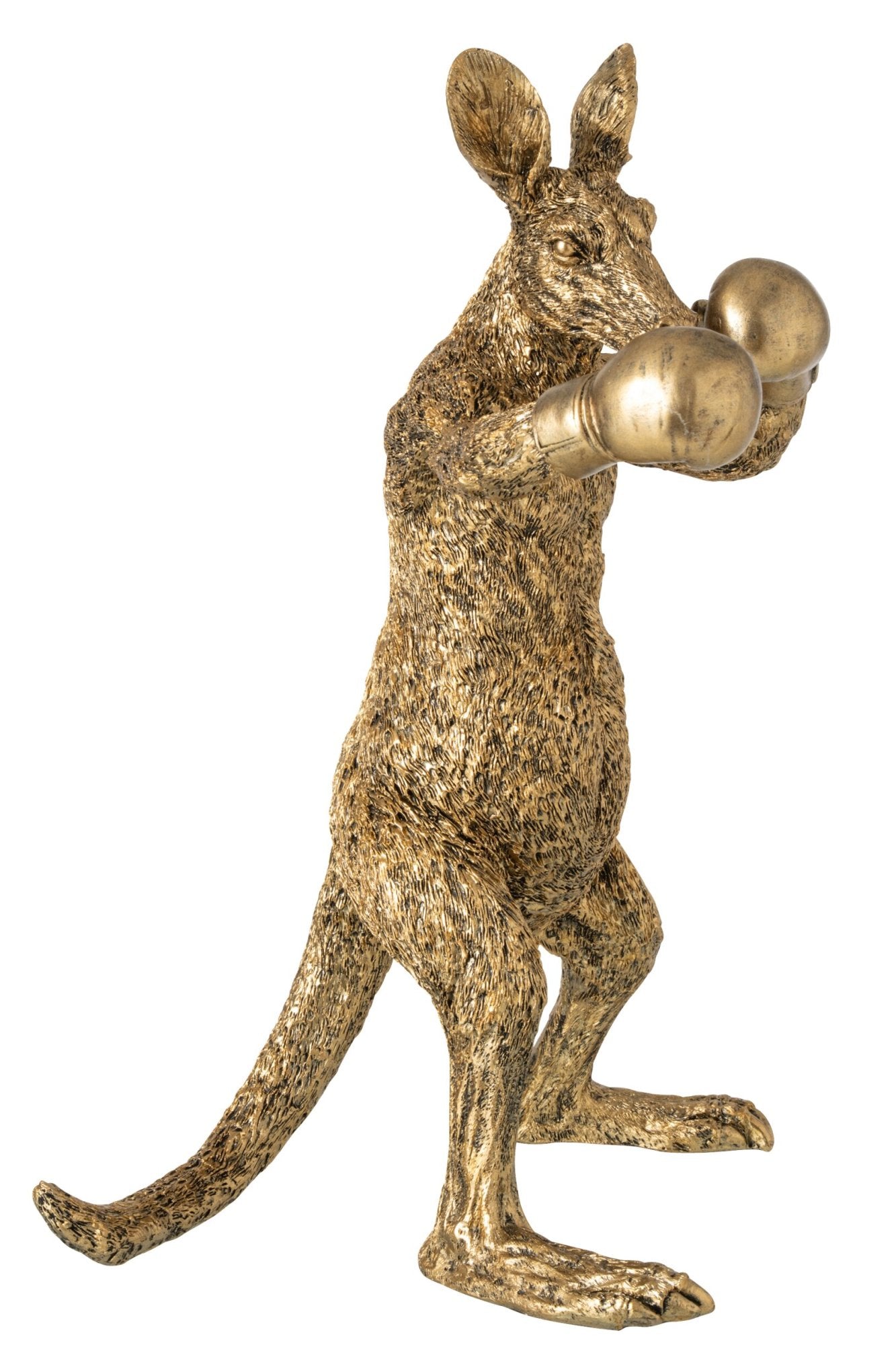 Dekofigur Känguru Boxer Gold Skulptur Figur modern groß Höhe 40cm