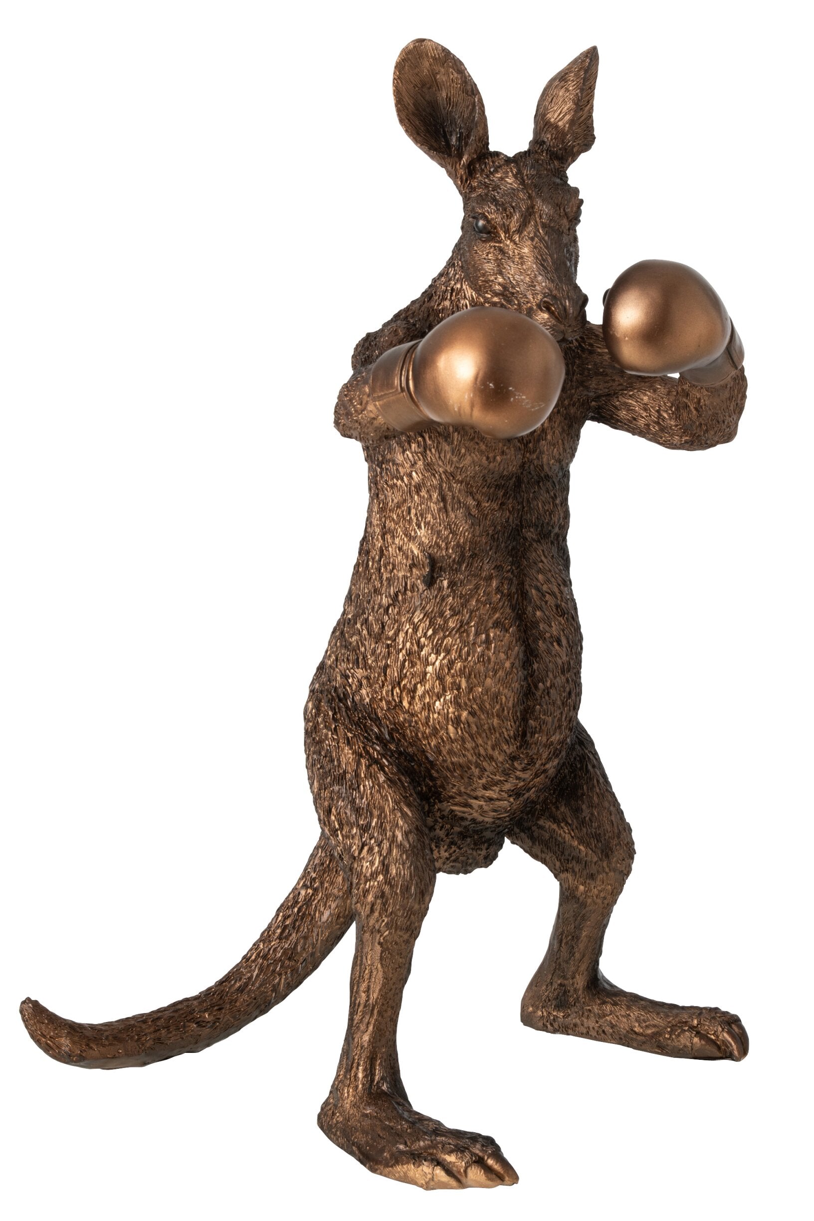 Dekofigur Känguru Boxer Bronze Skulptur Figur modern Höhe 40cm