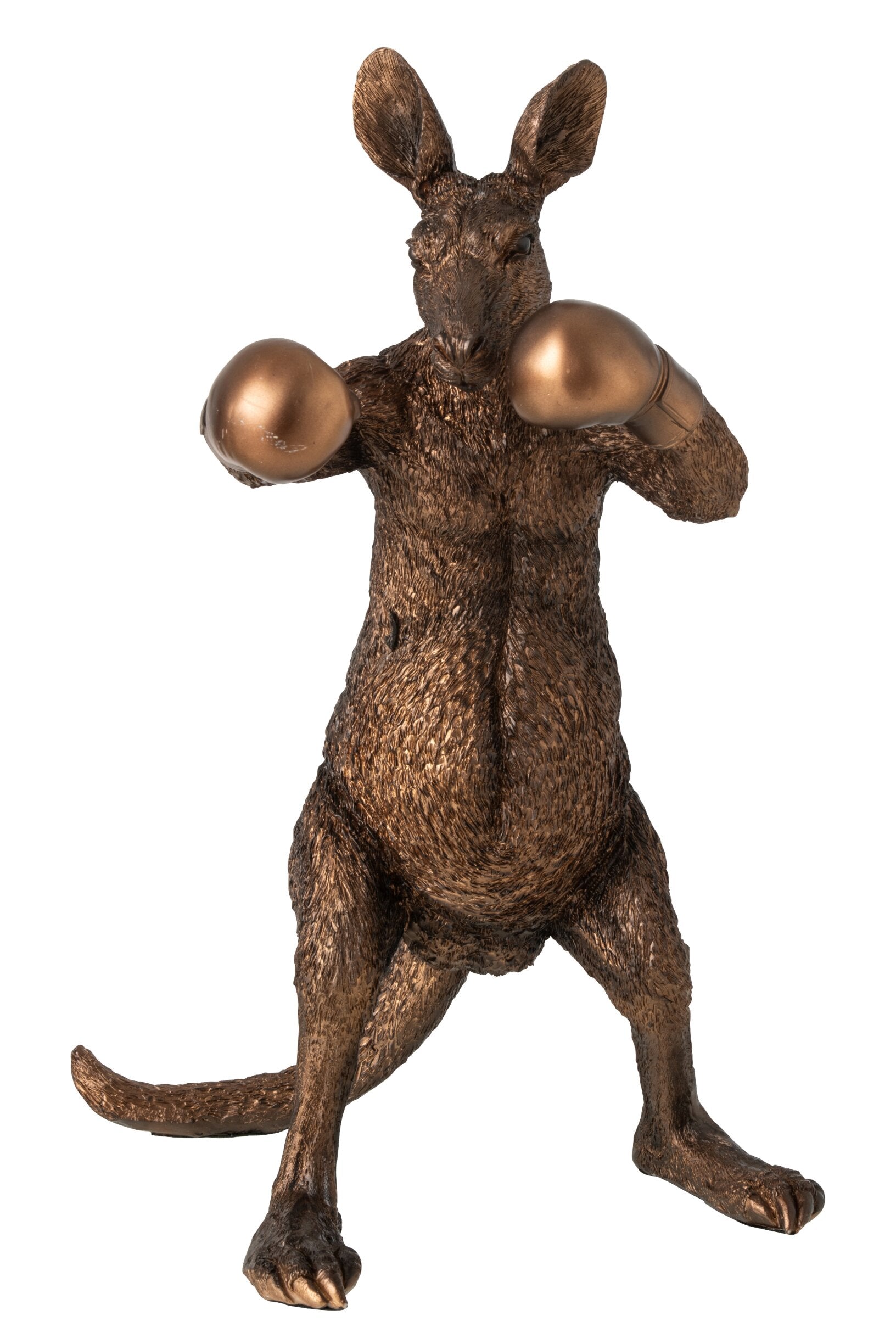 Dekofigur Känguru Boxer Bronze Skulptur Figur modern Höhe 40cm