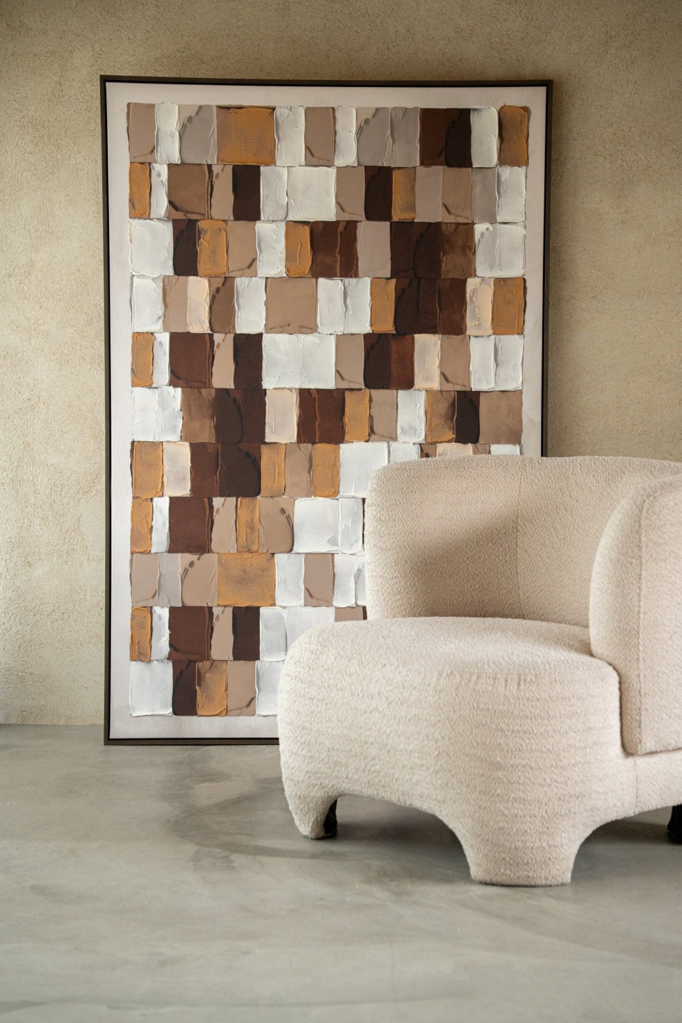 Wandbild Mosaiko Terra Braun strukturiertes Mosaikdesign 152x102cm
