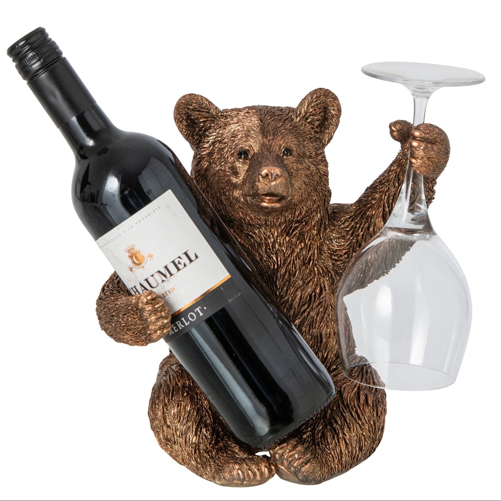 Weinhalter Bär Kupfer Design Flaschenhalter