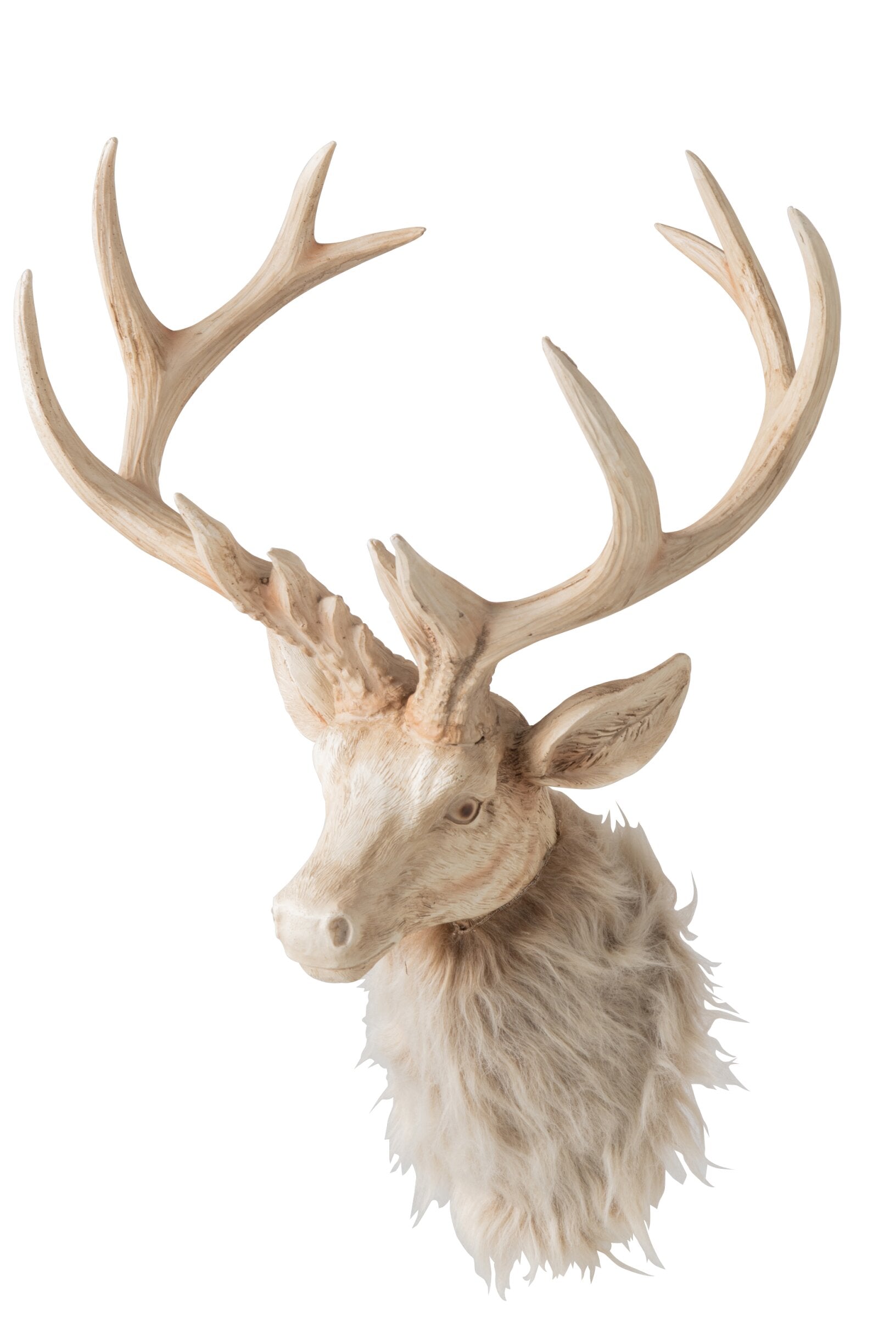 Wanddeko Rentierkopf Levin mit Geweih hellbeige 48 cm