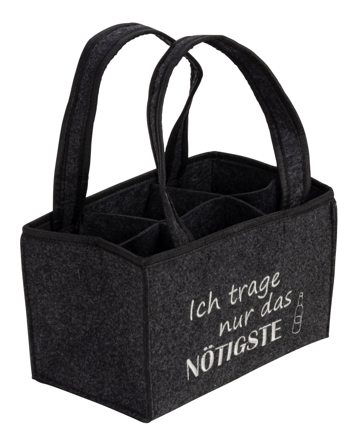 Bierflaschenträger Nötigste Filztasche für 6 Flaschen mit Tragegriff