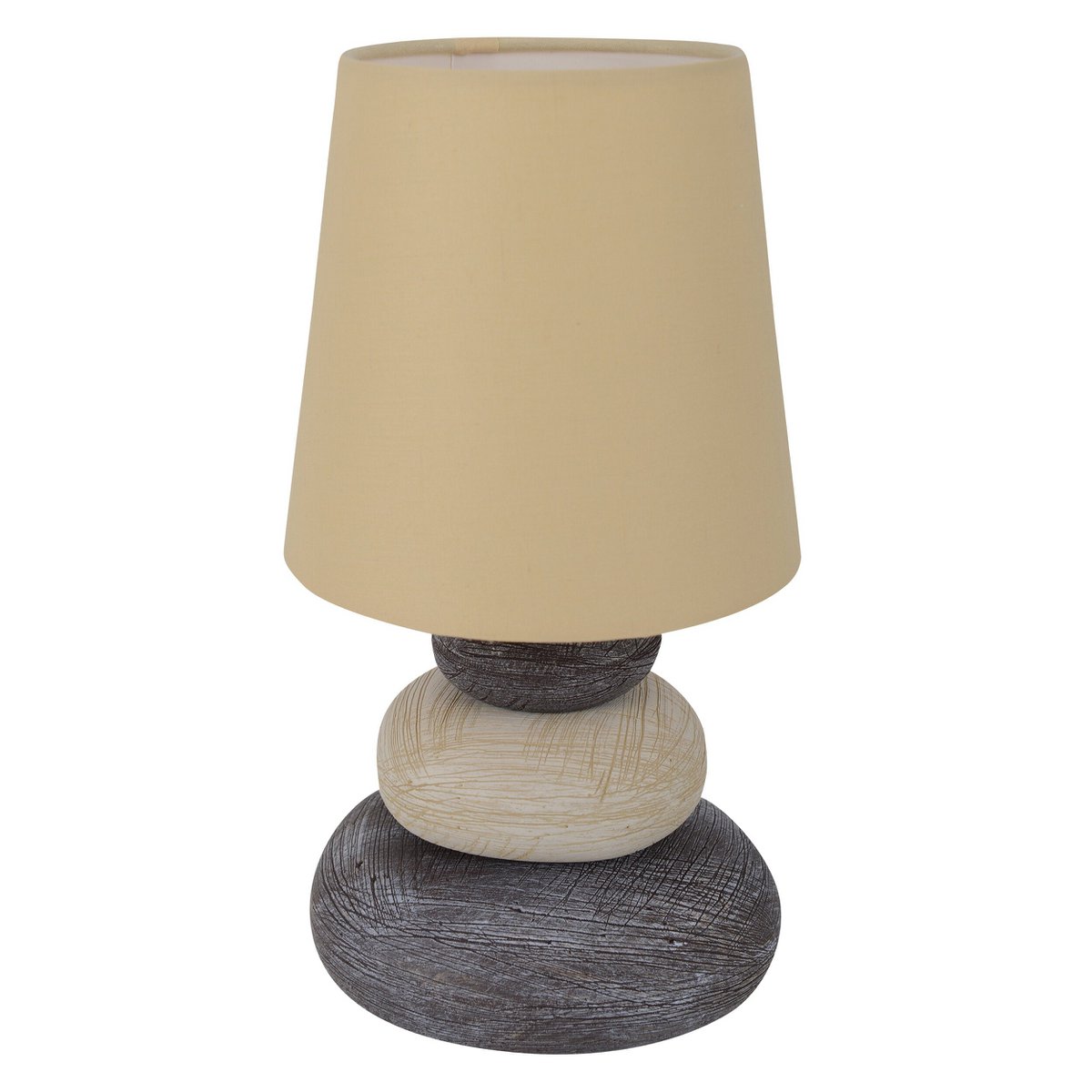 Keramik Tischleuchte "STONEY", Tischlampe aus Keramik, natur, mit E14-Fassung, Tischlampe für Esszimmer, Wohnzimmer, Diele oder Büro, oder als Nachttischlampe, 31 cm hoch