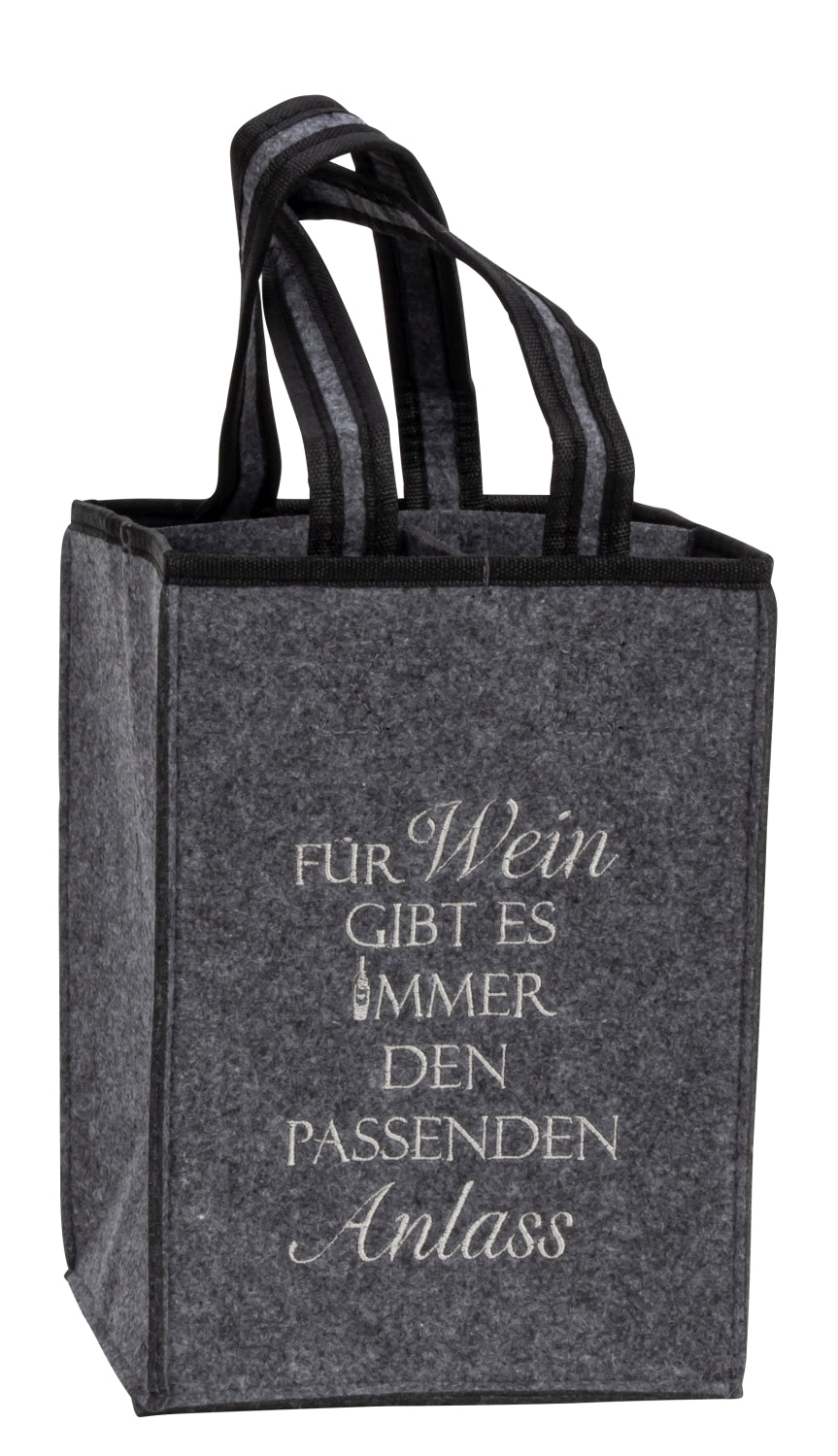 Weinflaschenhalter Filz Tragetasche Vino Anlass 4 Flaschen