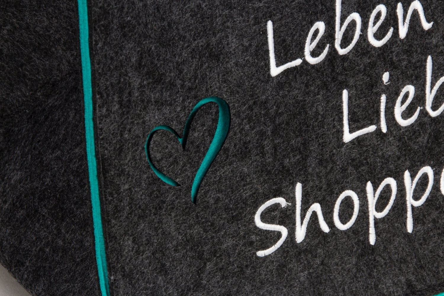 Filztasche Vita Leben Lieben Shoppen grau 40 cm