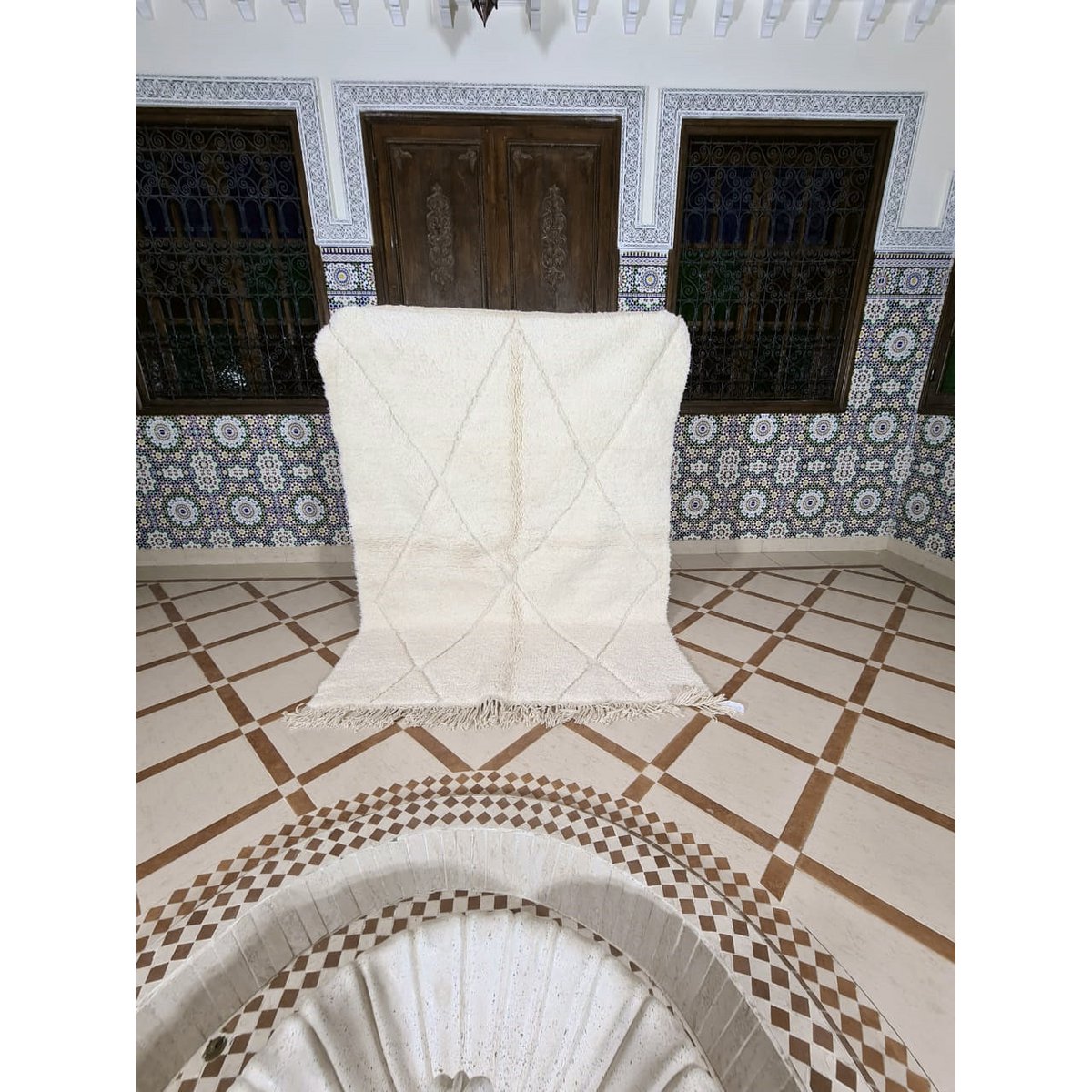 Berberteppich Beni Ouarain reine Wolle 105 x 205 cm