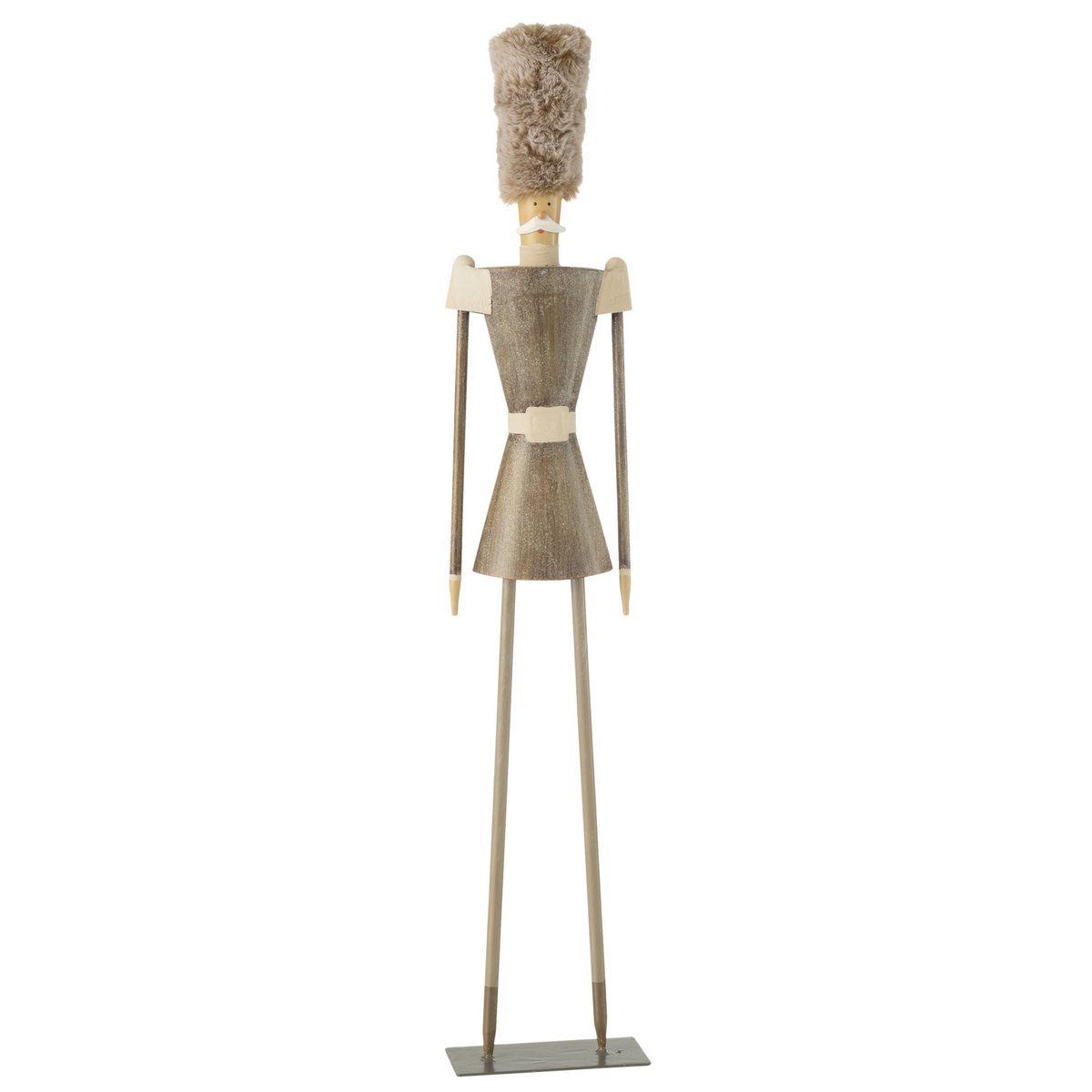 J-Line Soldier Pelzmütze, Metallgrau, Größe L