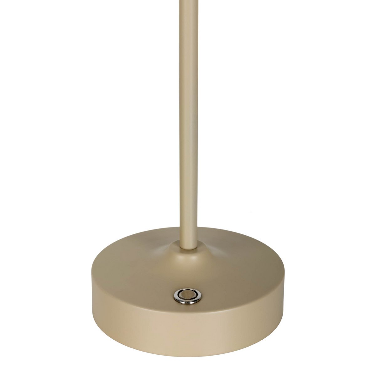 LED Akku-/ Tischleuchte "PINA" 30 cm hoch, aus Metall (beige) und Glas (weiß), integrierte LEDs, warmweiß