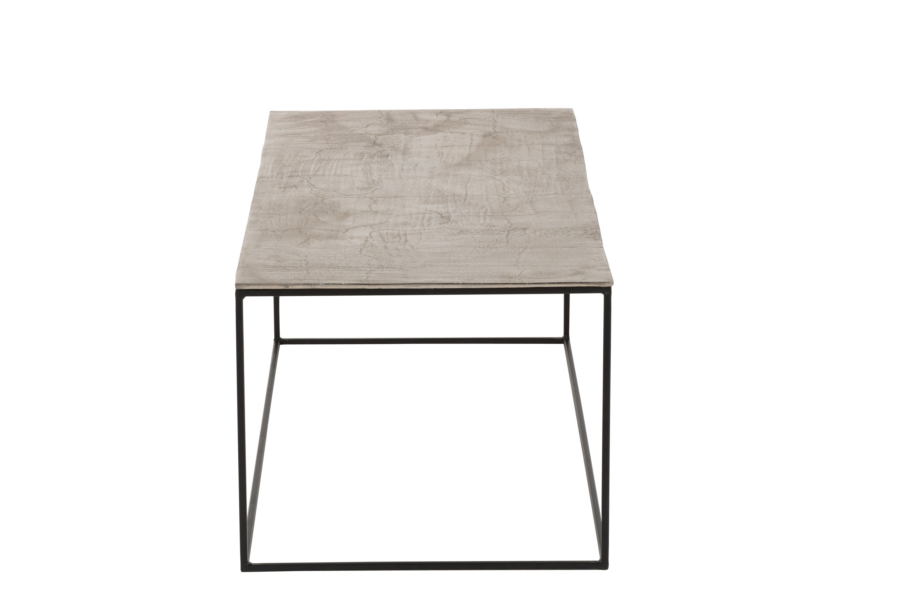 Rechteckiger Couchtisch in Silber Schwarz - Oxidisiertes Aluminium Eisen