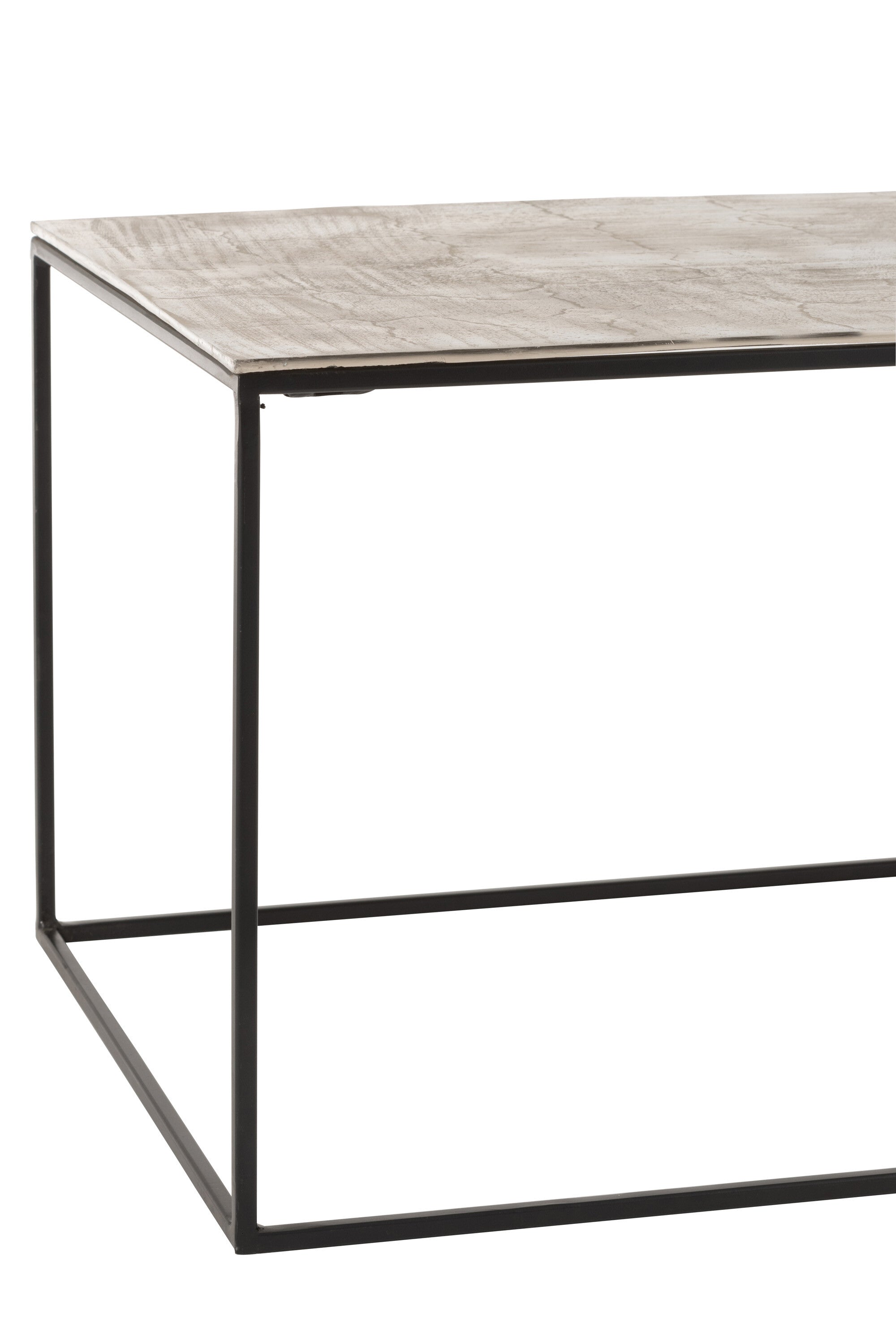 Rechteckiger Couchtisch in Silber Schwarz - Oxidisiertes Aluminium Eisen